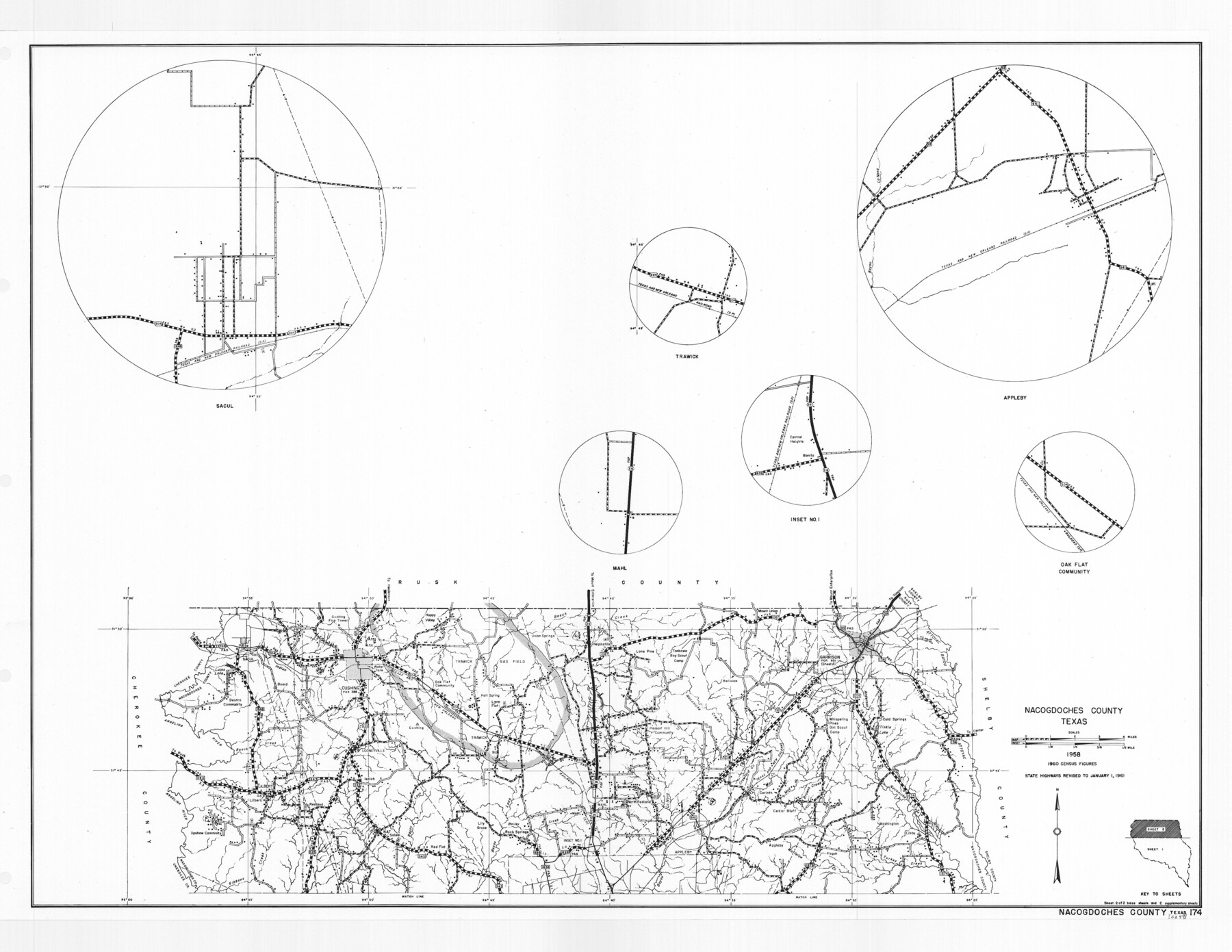 79607, General Highway Map, Nacogdoches County, Texas, Texas State Library and Archives