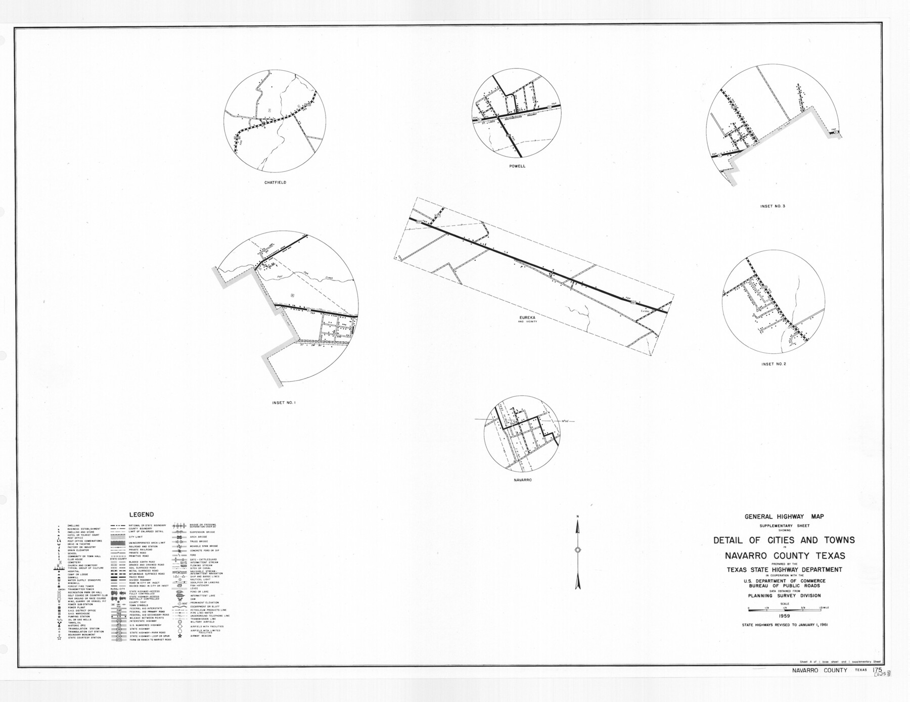 79611, General Highway Map.  Detail of Cities and Towns in Navarro County, Texas, Texas State Library and Archives