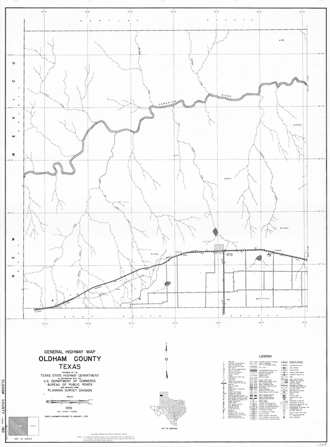 79619, General Highway Map, Oldham County, Texas, Texas State Library and Archives