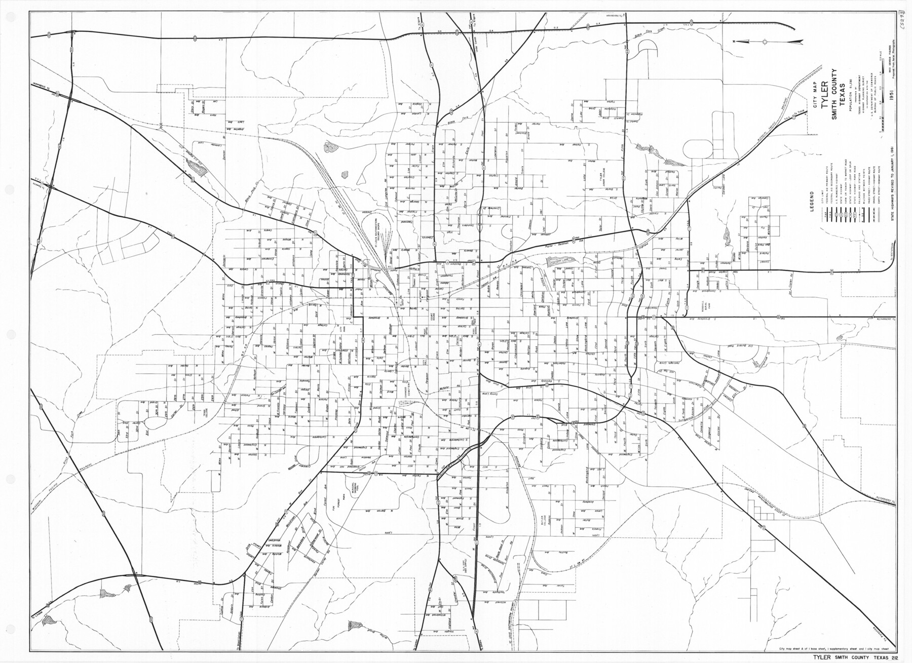 79656, General Highway Map.  Detail of Cities and Towns in Smith County, Texas.   City Map, Tyler, Smith County, Texas, Texas State Library and Archives