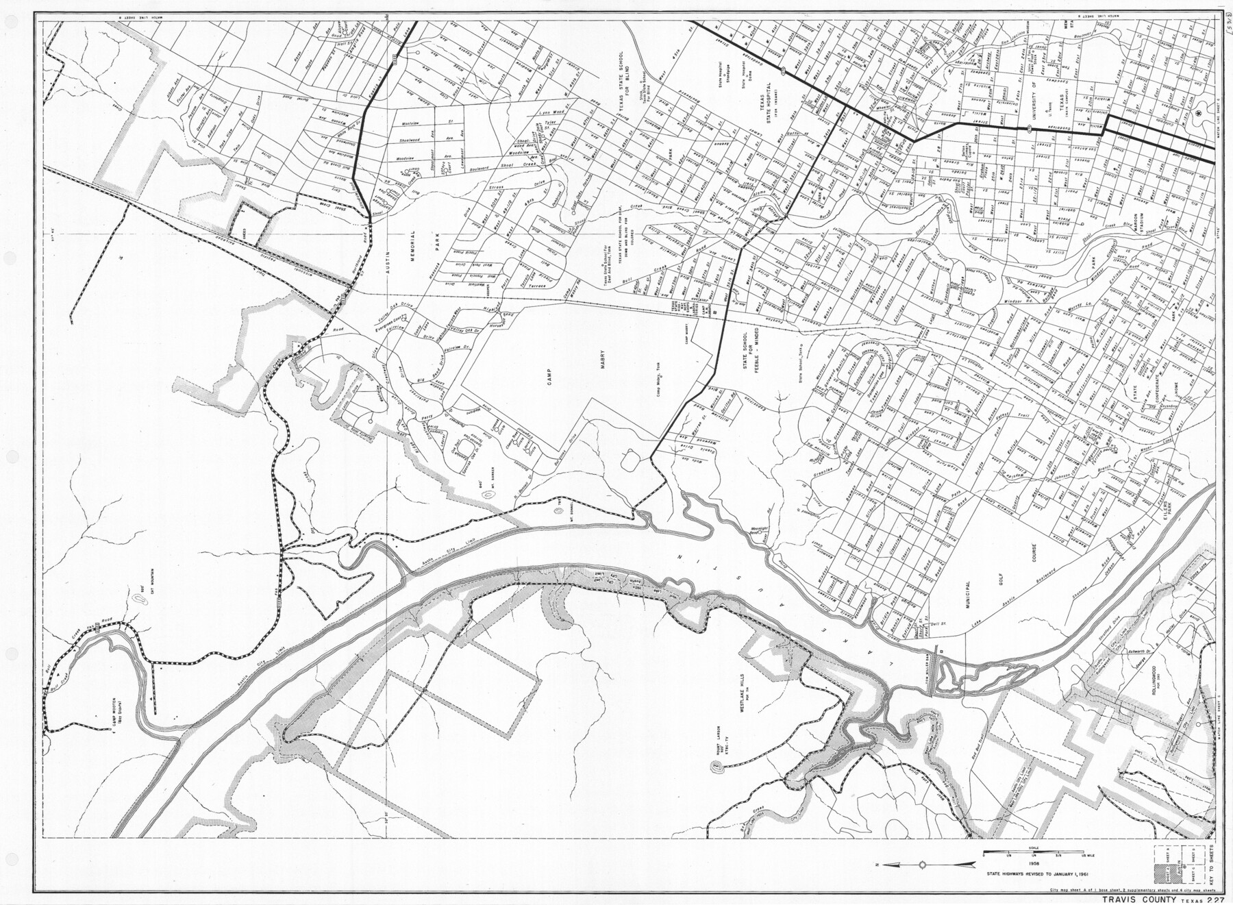 79684, General Highway Map. Detail of Cities and Towns in Travis County, Texas. City Map, Austin and vicinity, Travis County, Texas, Texas State Library and Archives