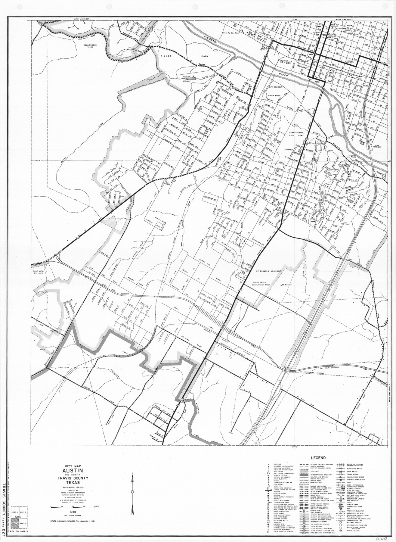 79686, General Highway Map. Detail of Cities and Towns in Travis County, Texas. City Map, Austin and vicinity, Travis County, Texas, Texas State Library and Archives