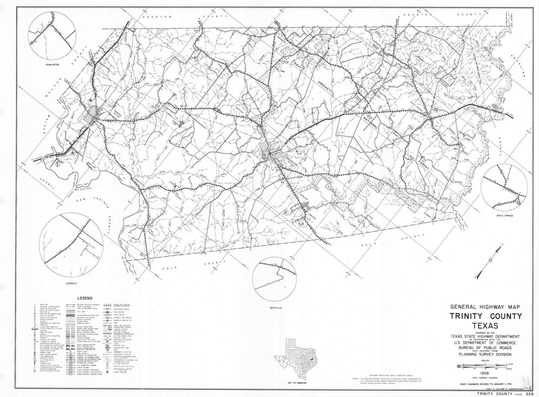 79688, General Highway Map, Trinity County, Texas, Texas State Library and Archives