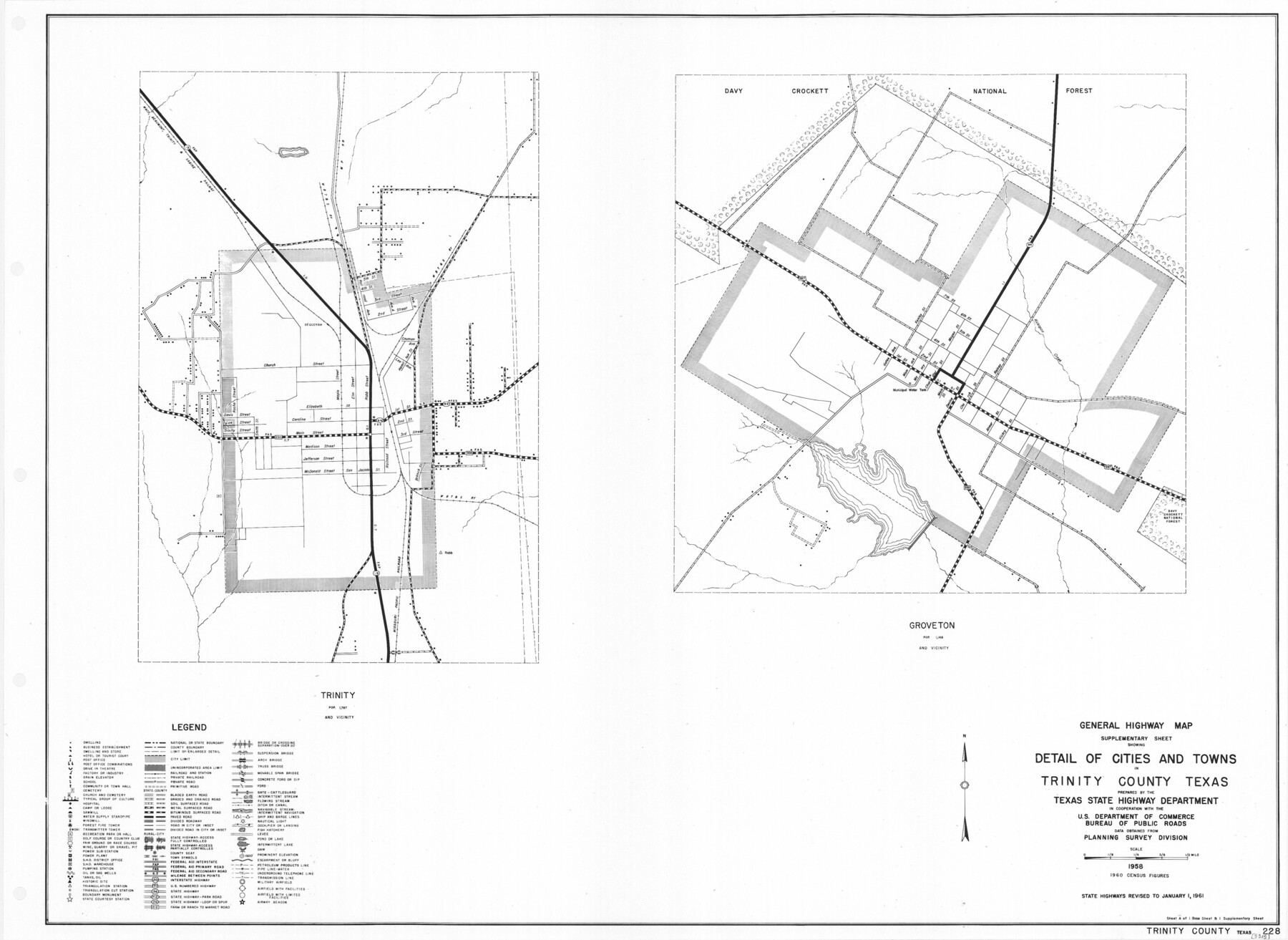 79689, General Highway Map.  Detail of Cities and Towns in Trinity County, Texas  [Groveton and Trinity and vicinities], Texas State Library and Archives