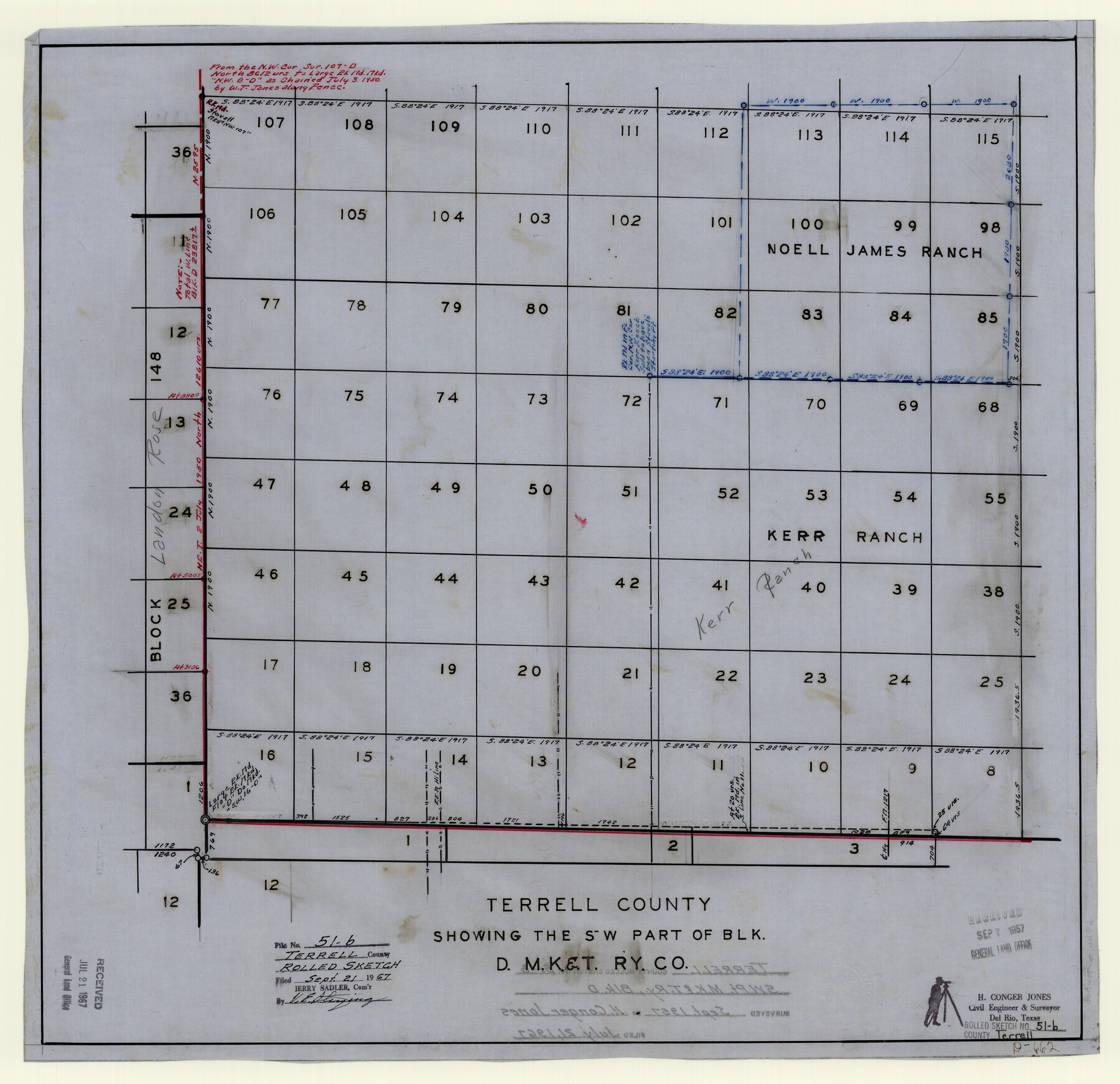 7969, Terrell County Rolled Sketch 51B, General Map Collection