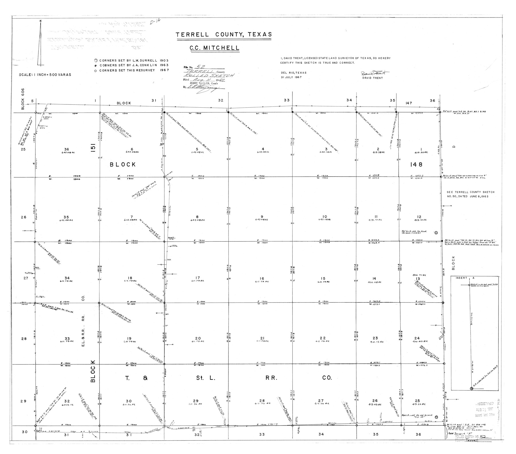 7970, Terrell County Rolled Sketch 52, General Map Collection