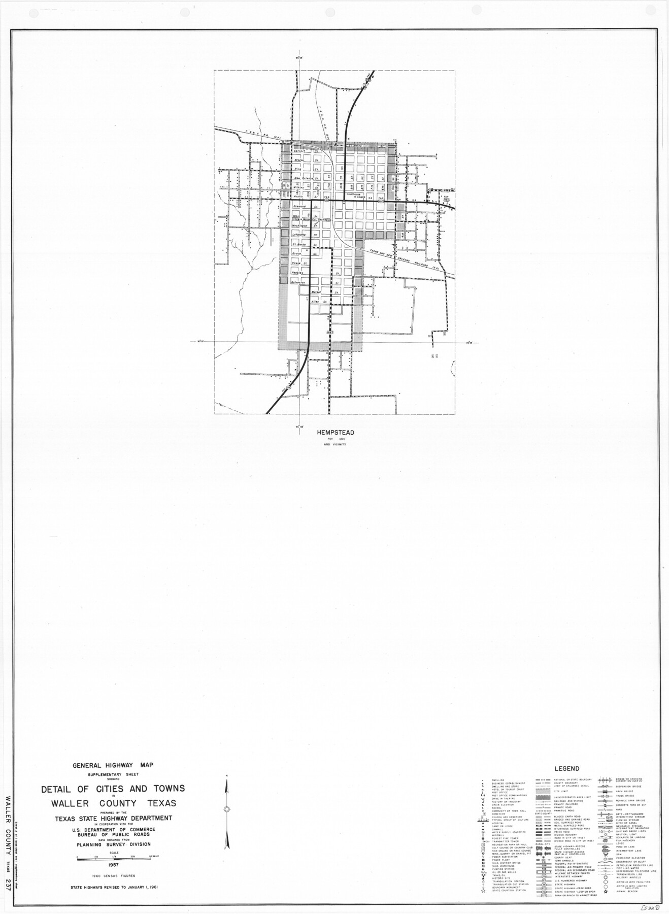 79701, General Highway Map.  Detail of Cities and Towns in Waller County, Texas  [Hempstead and vicinity], Texas State Library and Archives