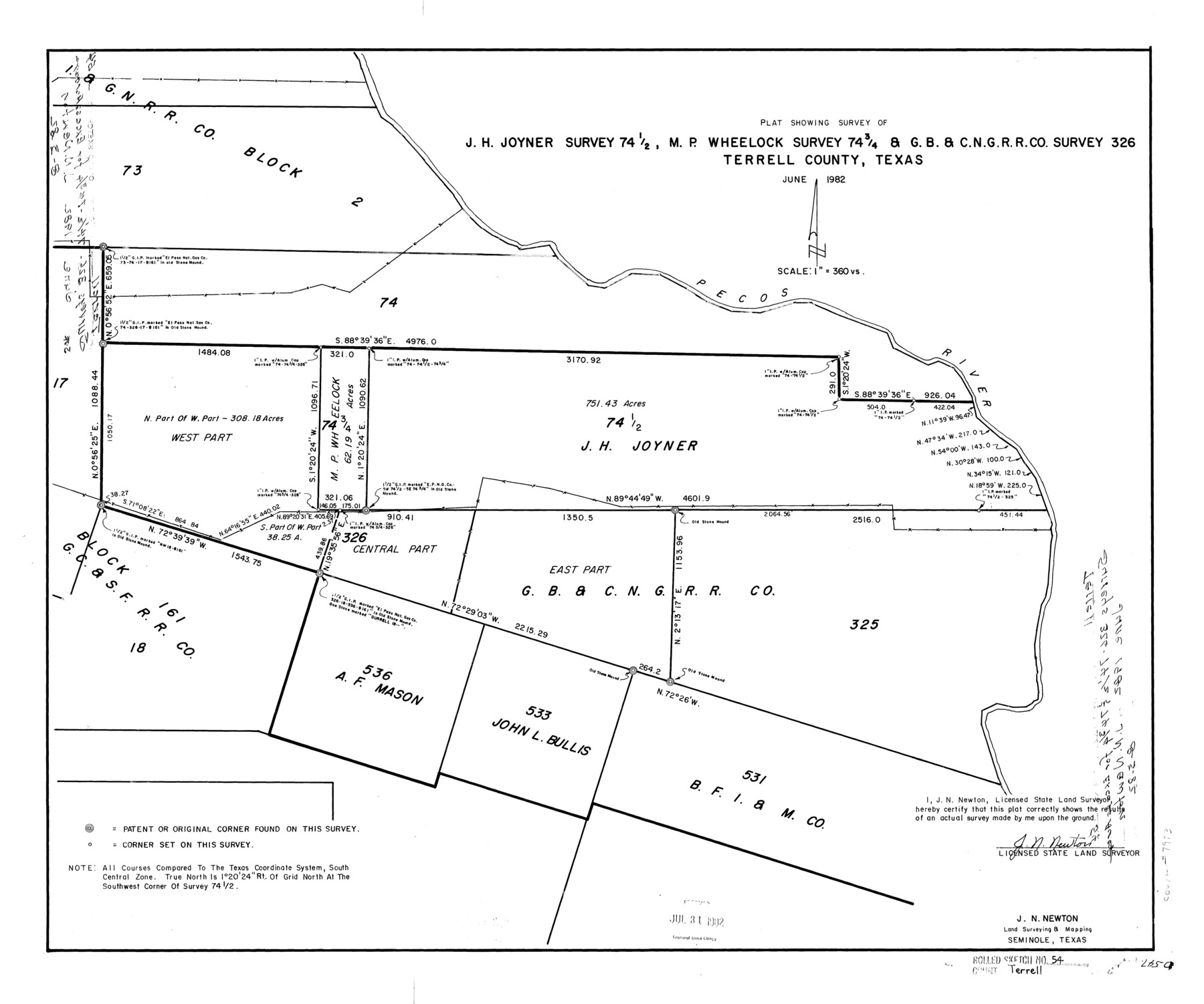 7973, Terrell County Rolled Sketch 54, General Map Collection