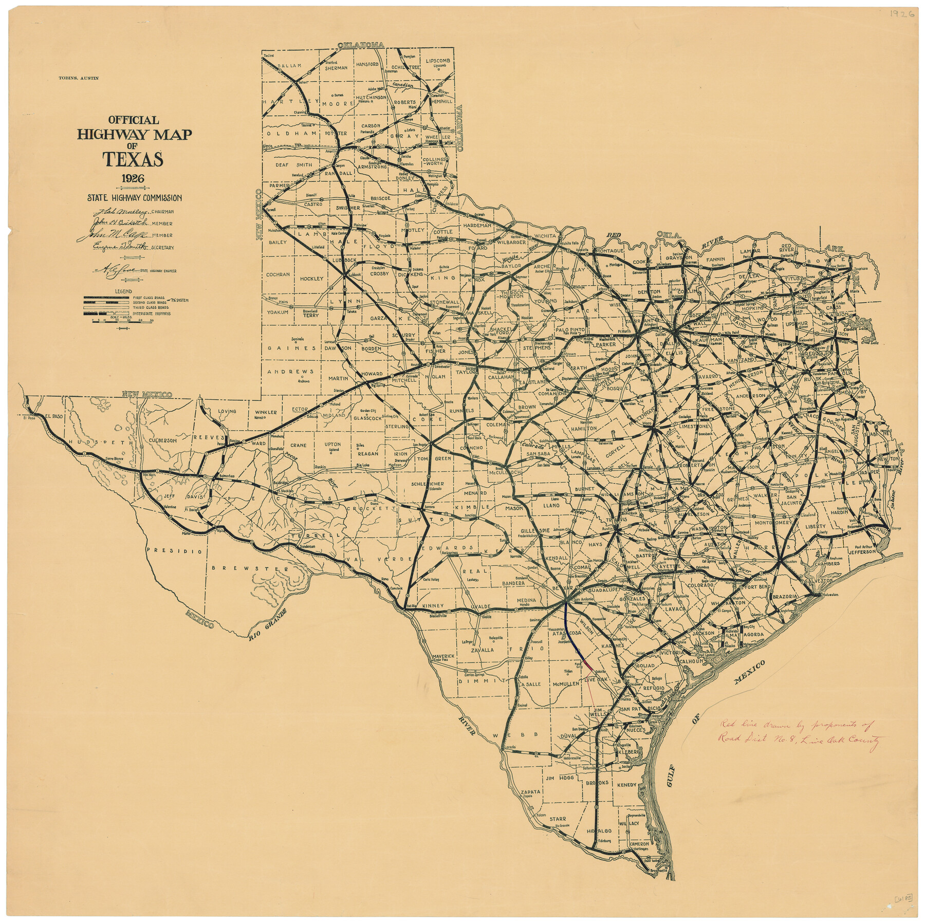 79744, Official Highway Map of Texas, Texas State Library and Archives