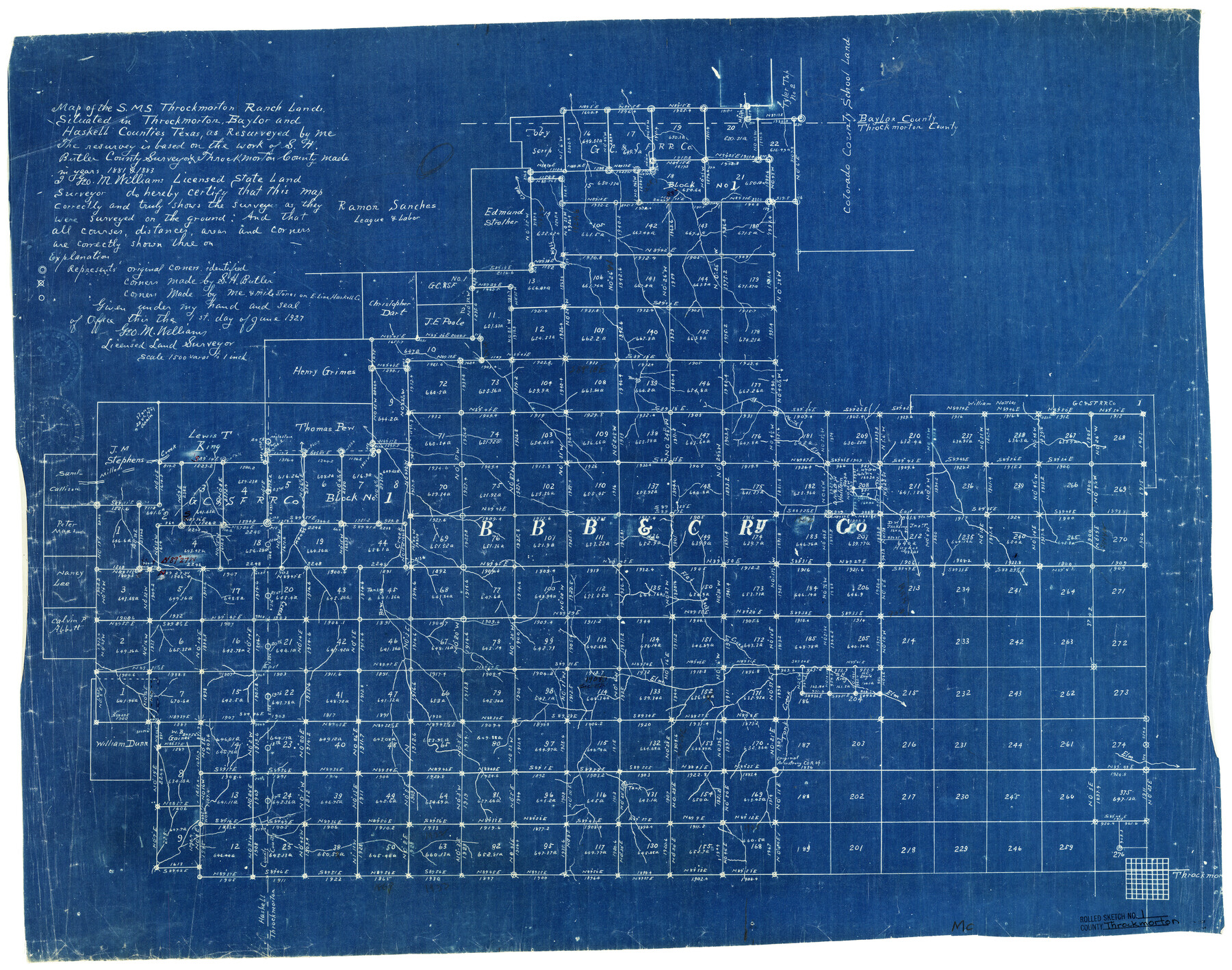 7984, Throckmorton County Rolled Sketch 1, General Map Collection
