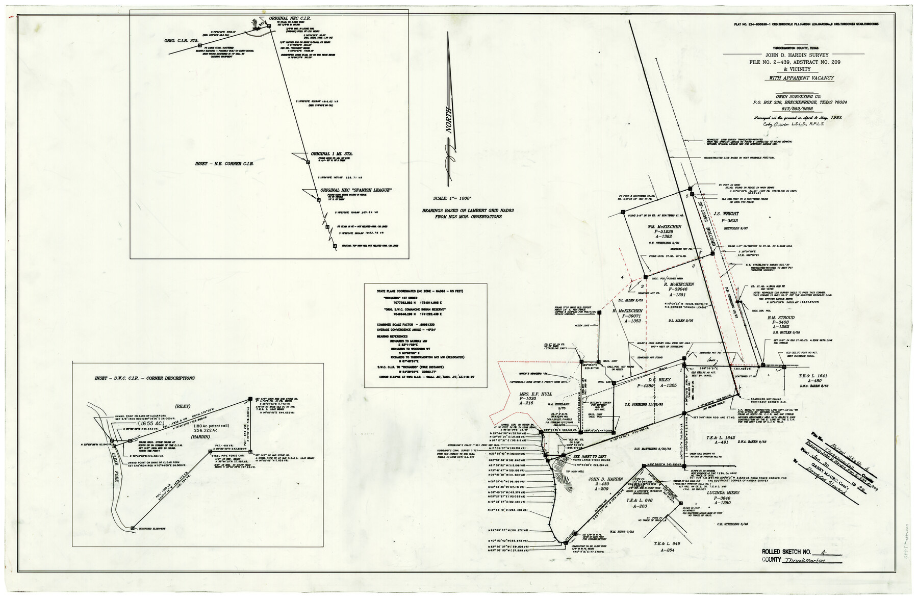 7990, Throckmorton County Rolled Sketch 4, General Map Collection
