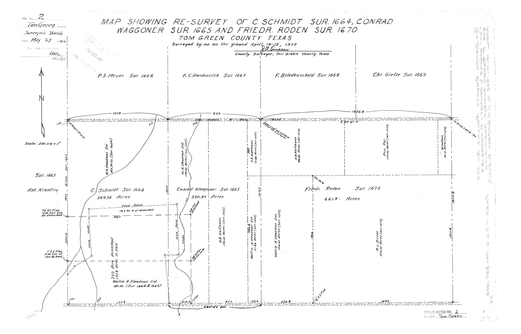 7992, Tom Green County Rolled Sketch 2, General Map Collection