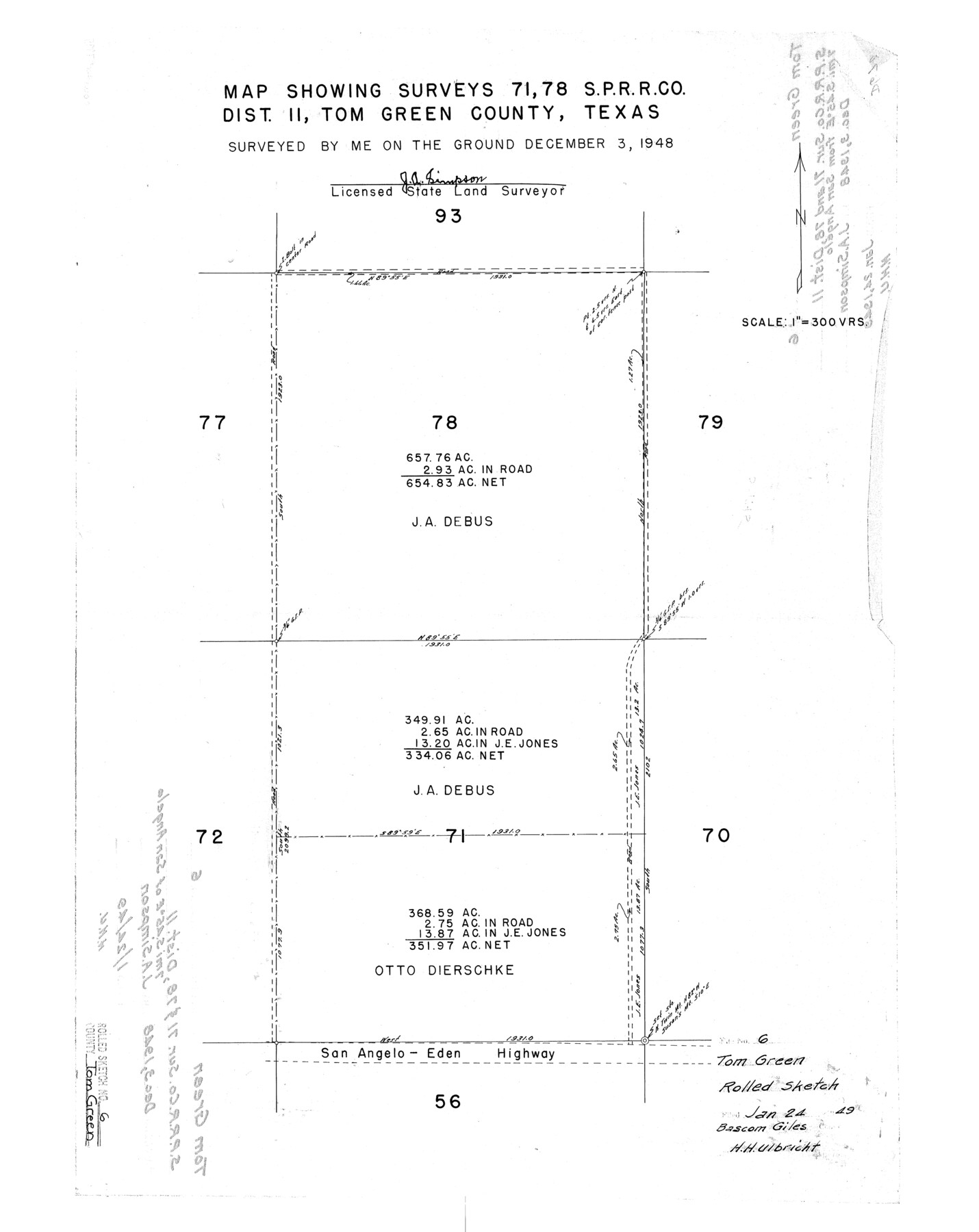 7995, Tom Green County Rolled Sketch 6, General Map Collection