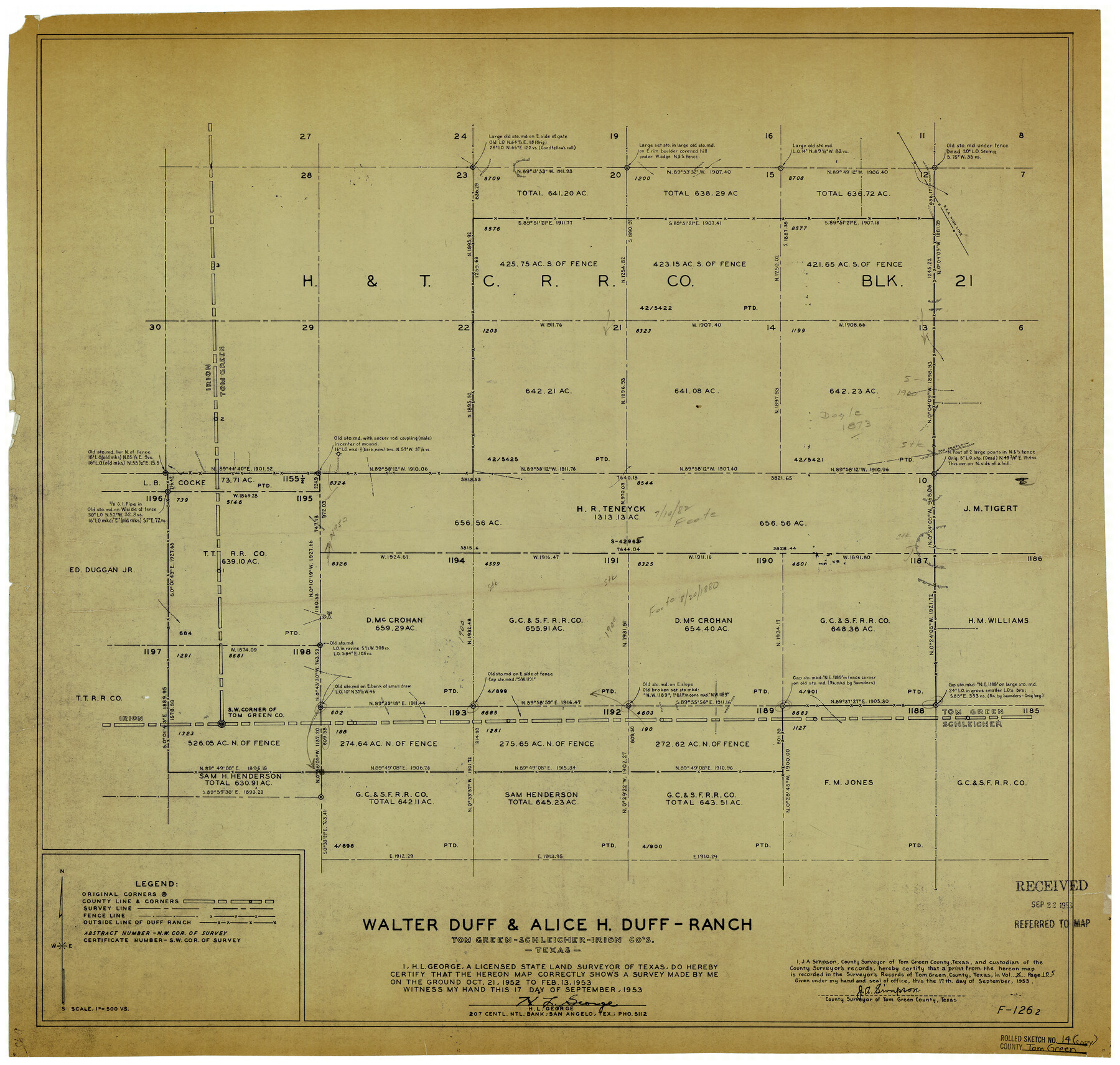 8000, Tom Green County Rolled Sketch 14, General Map Collection