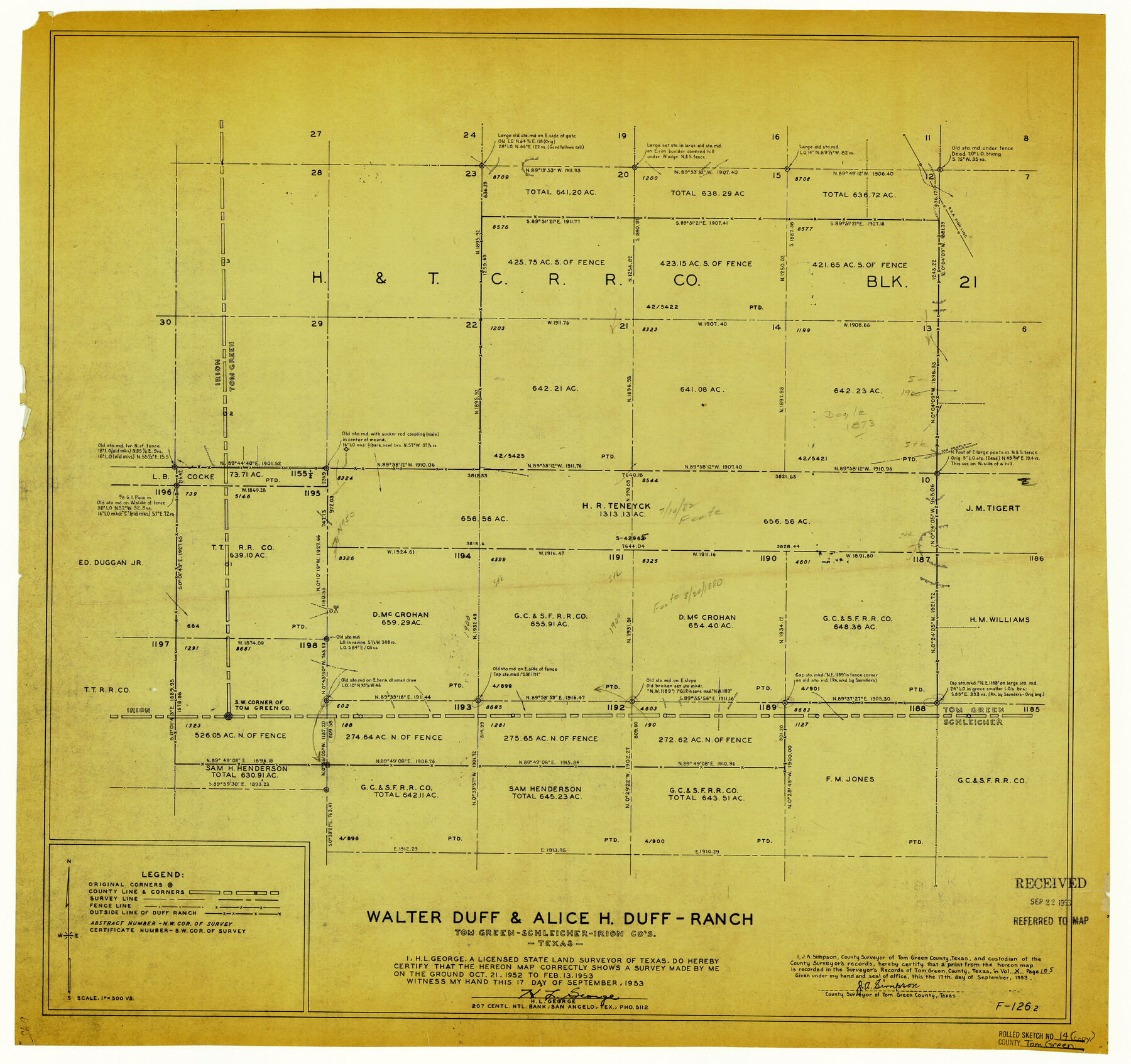 8000, Tom Green County Rolled Sketch 14, General Map Collection