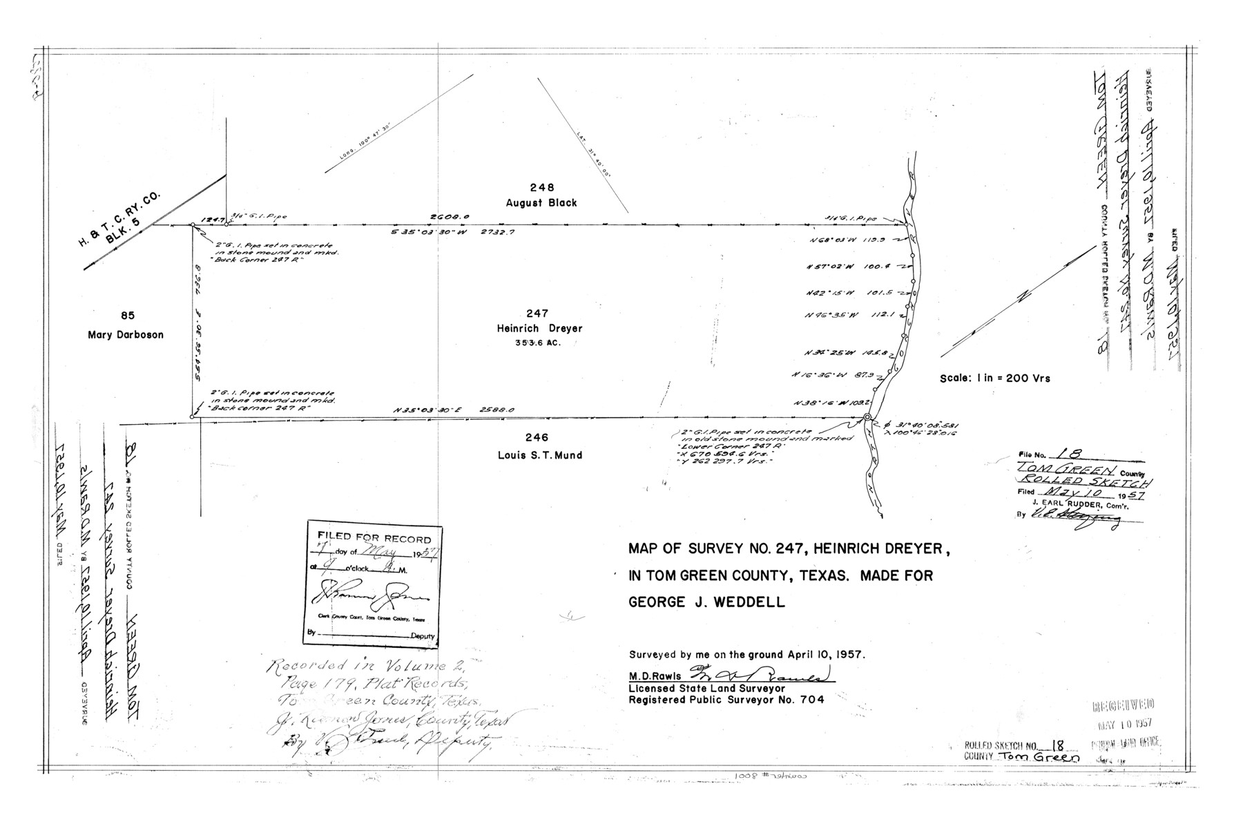 8001, Tom Green County Rolled Sketch 18, General Map Collection