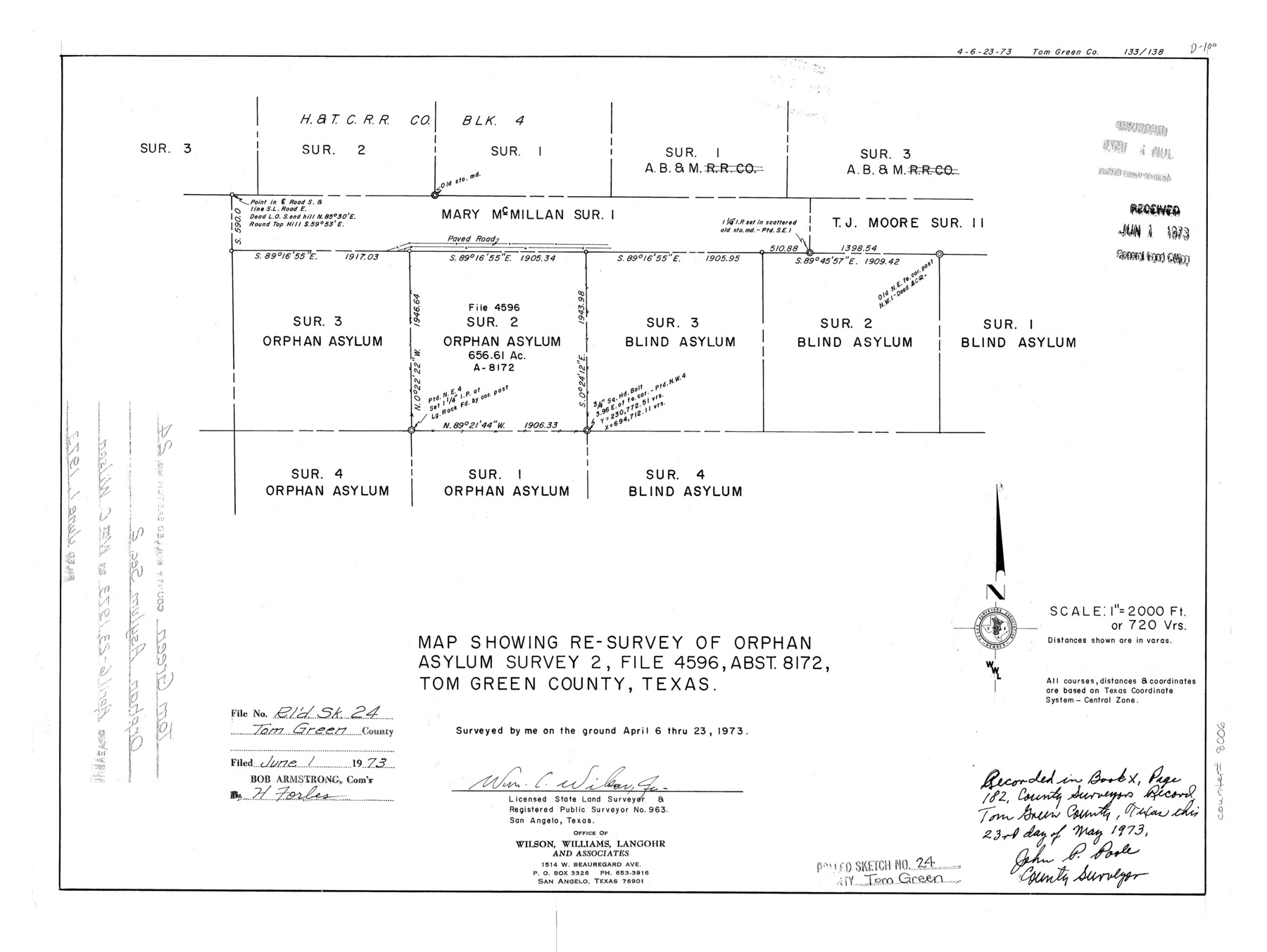 8006, Tom Green County Rolled Sketch 24, General Map Collection