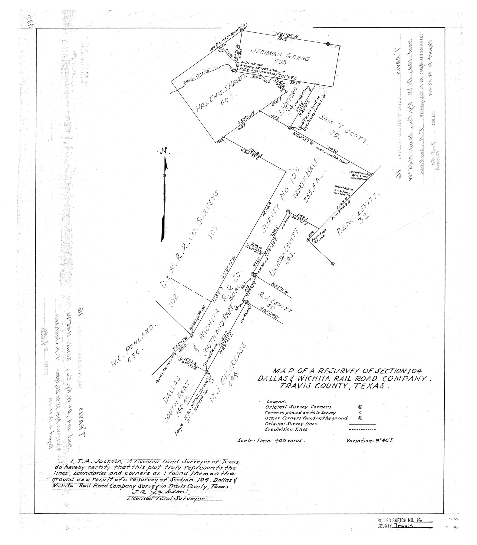 8018, Travis County Rolled Sketch 16, General Map Collection