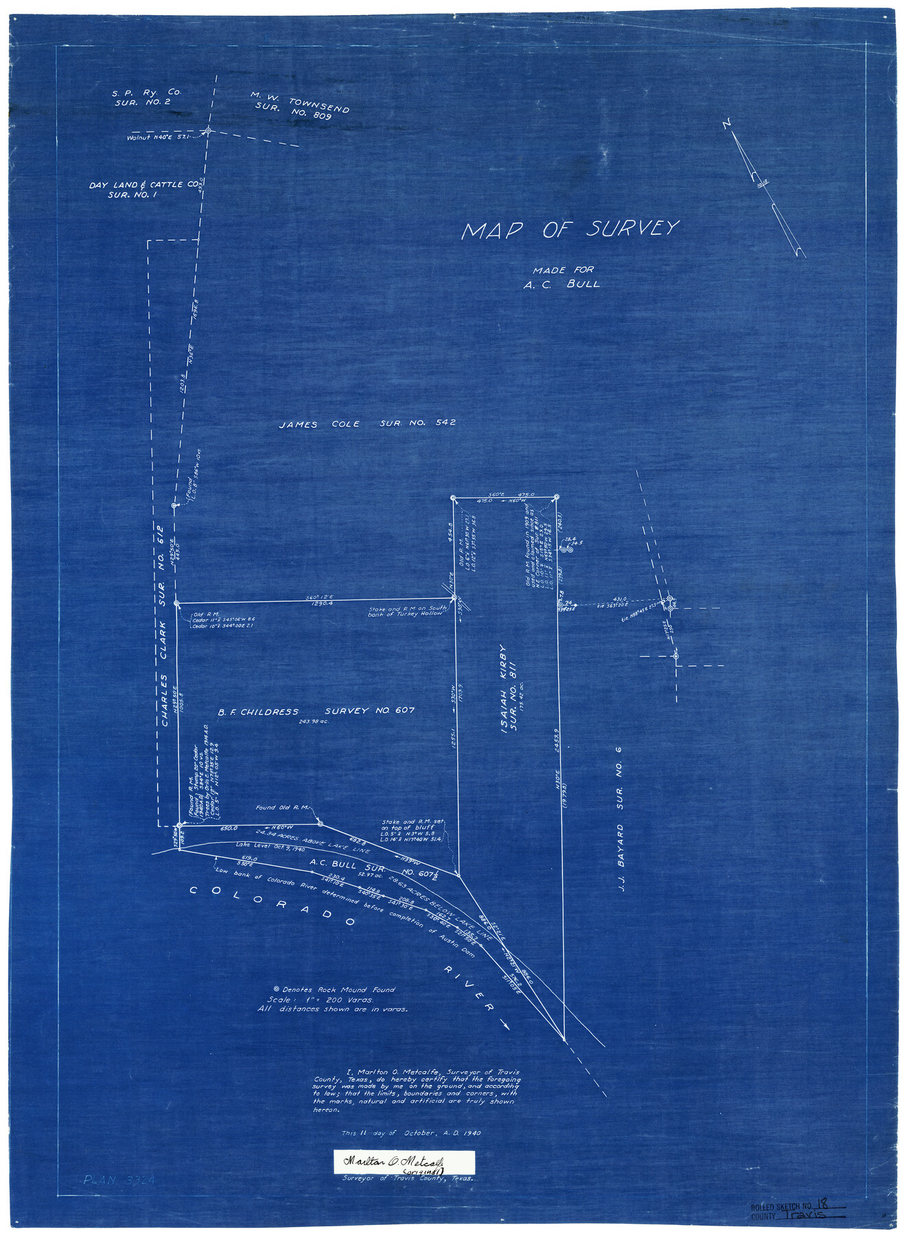 8020, Travis County Rolled Sketch 18, General Map Collection
