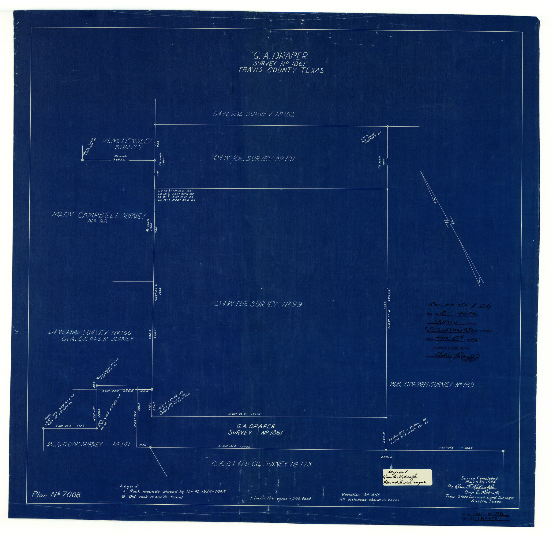 8028, Travis County Rolled Sketch 26, General Map Collection