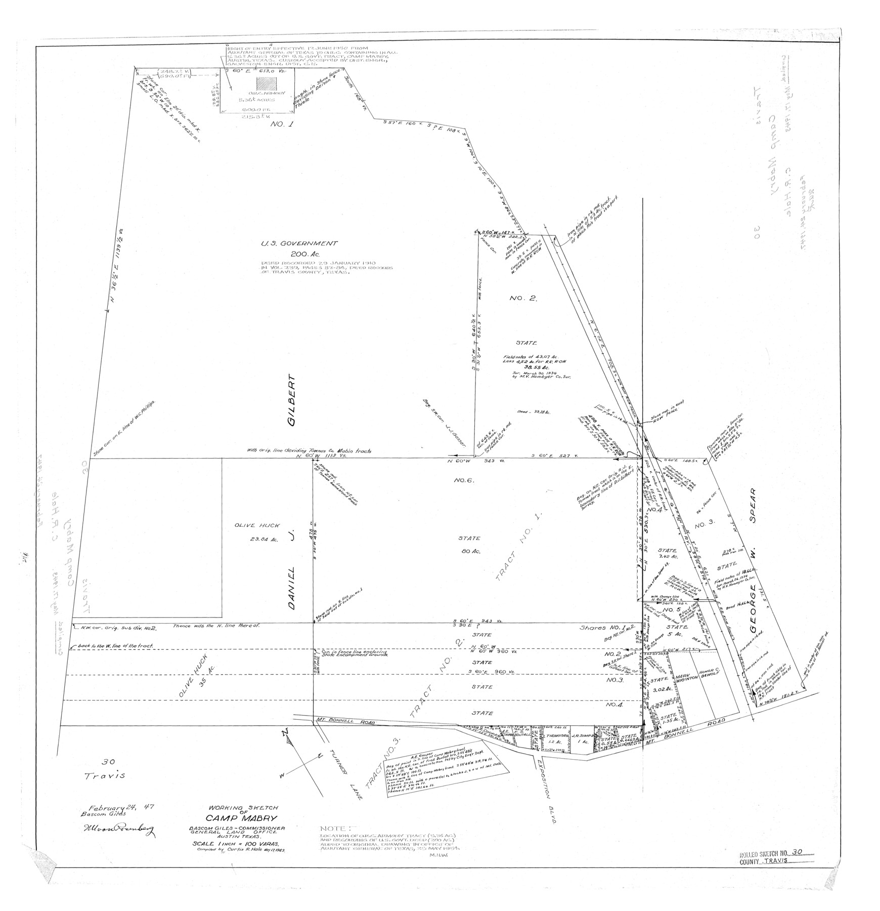 8032, Travis County Rolled Sketch 30, General Map Collection