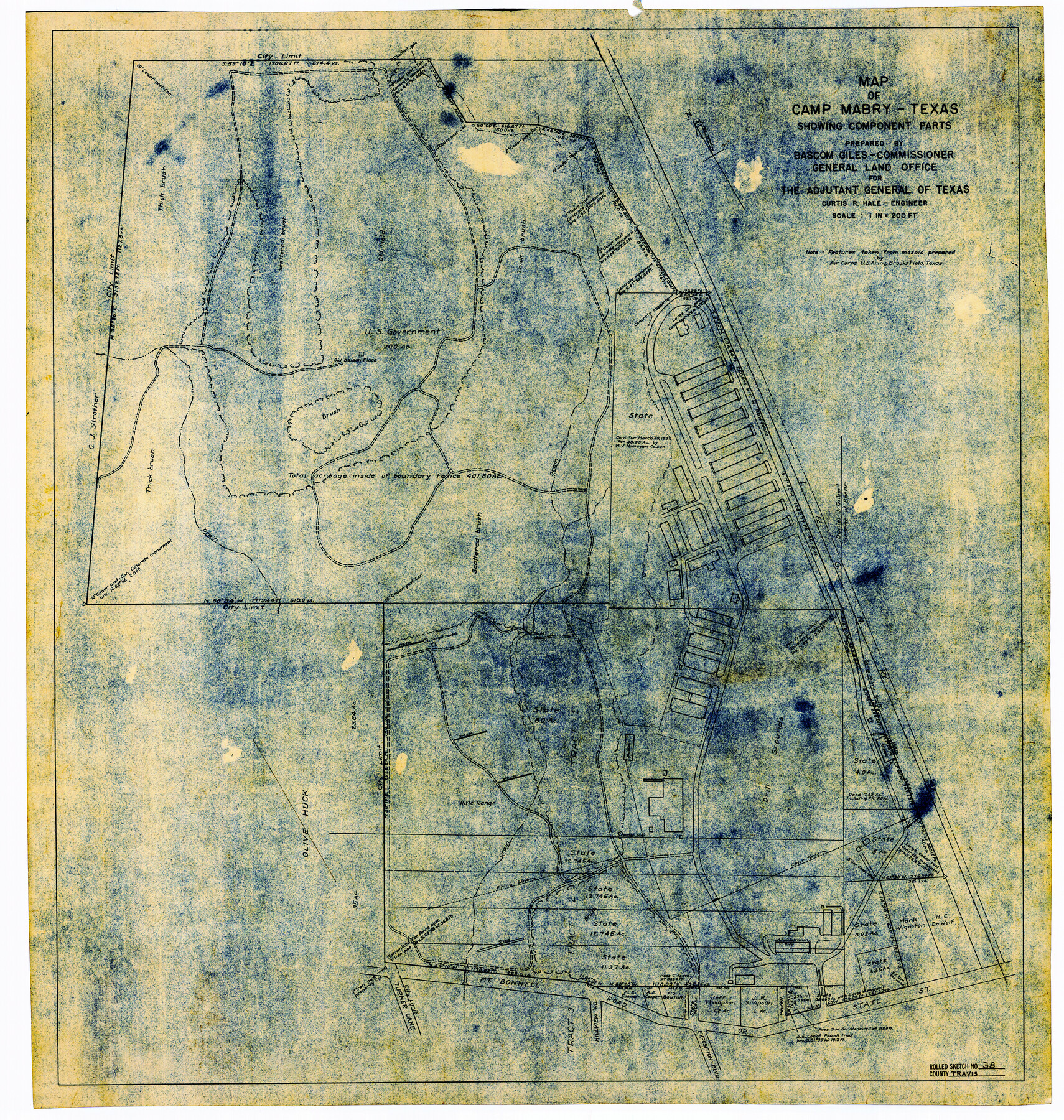 8038, Travis County Rolled Sketch 38, General Map Collection