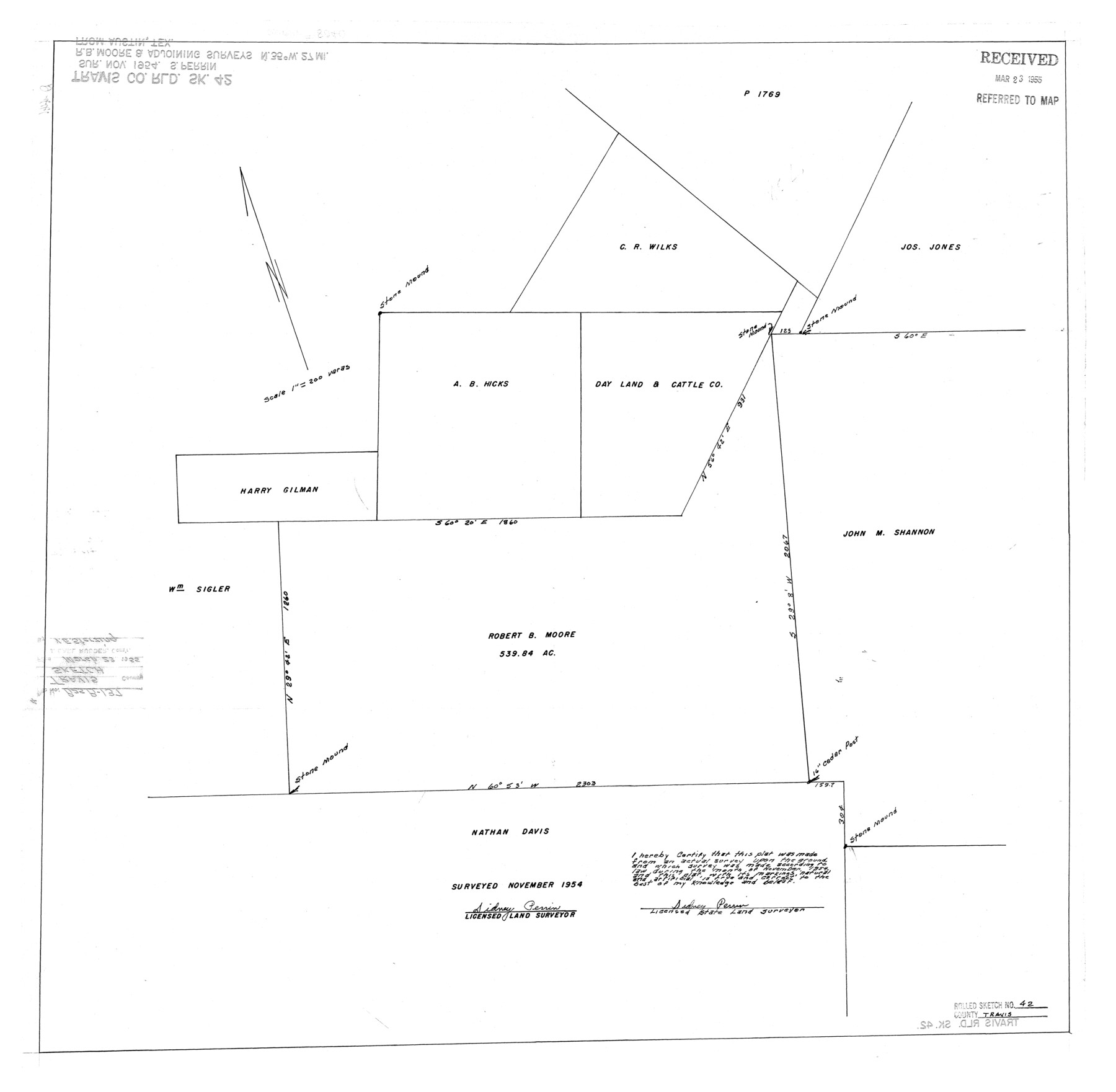 8040, Travis County Rolled Sketch 42, General Map Collection