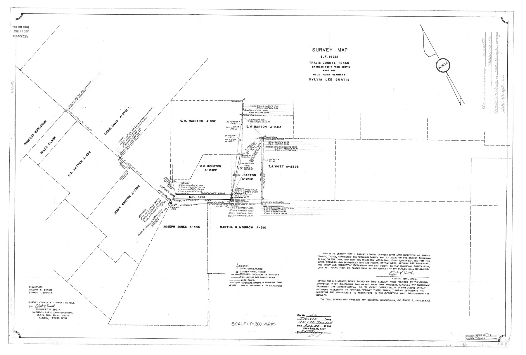 8043, Travis County Rolled Sketch 46, General Map Collection