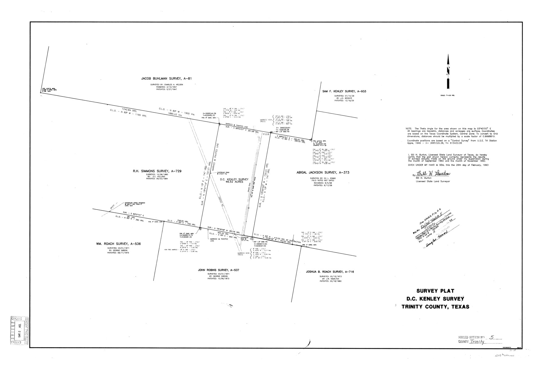 8052, Trinity County Rolled Sketch 5, General Map Collection