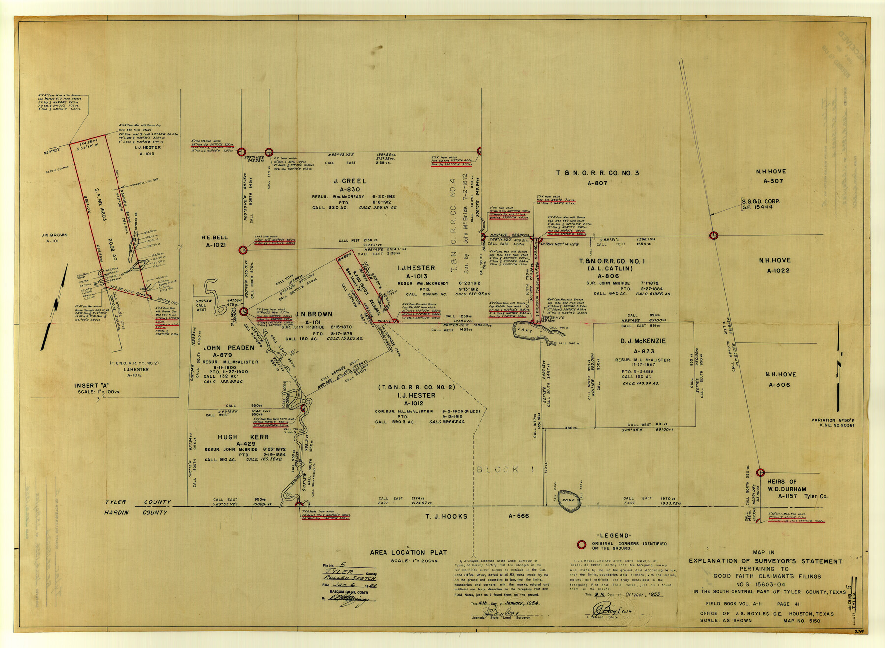 8057, Tyler County Rolled Sketch 5, General Map Collection