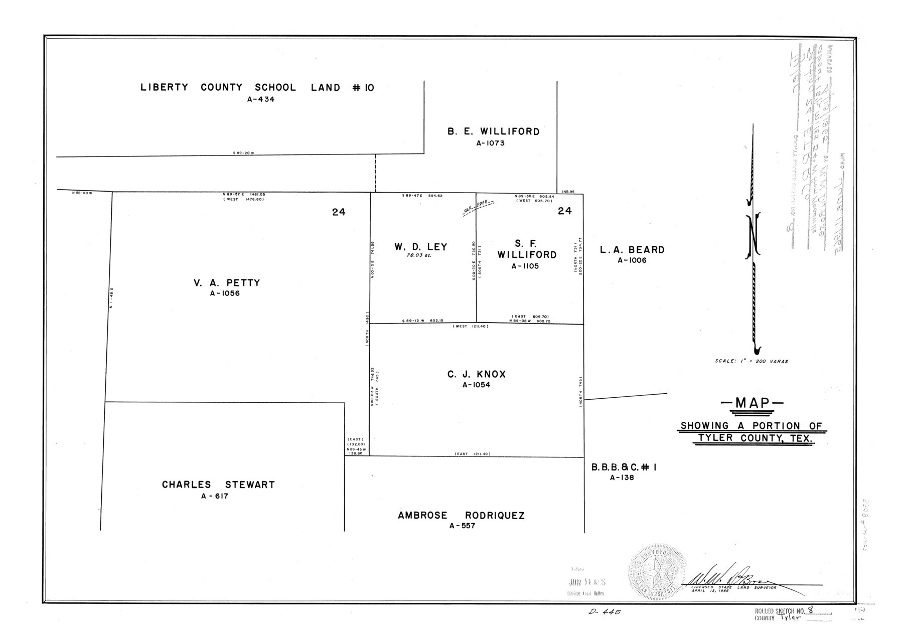 8058, Tyler County Rolled Sketch 8, General Map Collection