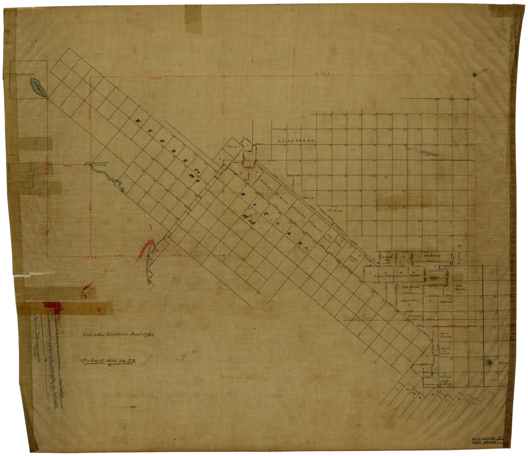 8066, Upton County Rolled Sketch 3, General Map Collection
