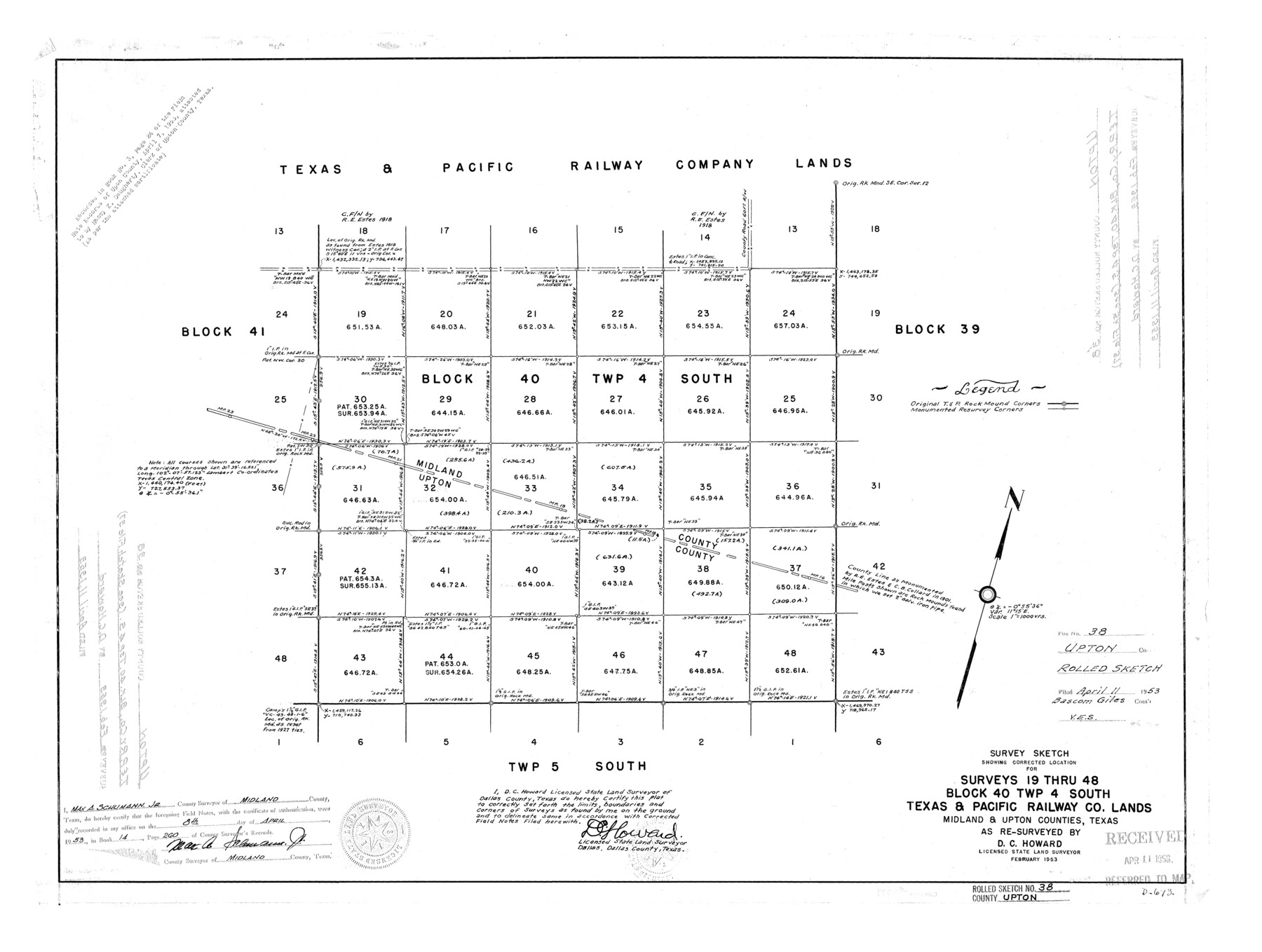 8078, Upton County Rolled Sketch 38, General Map Collection