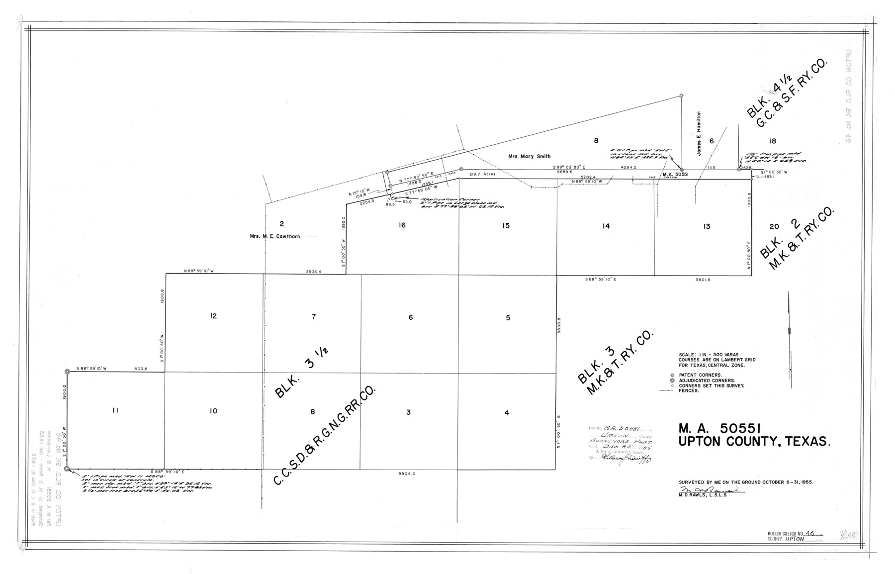 8082, Upton County Rolled Sketch 46, General Map Collection