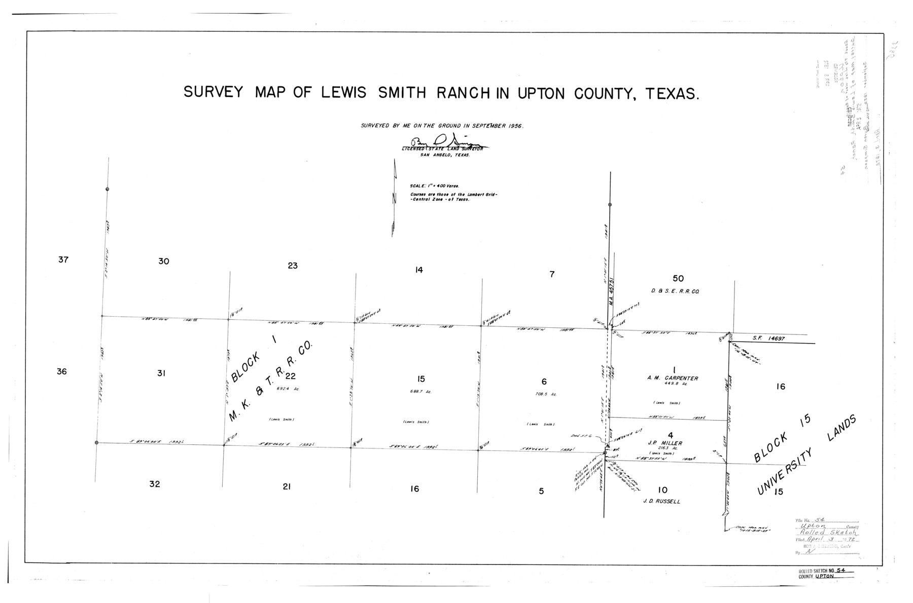 8089, Upton County Rolled Sketch 54, General Map Collection