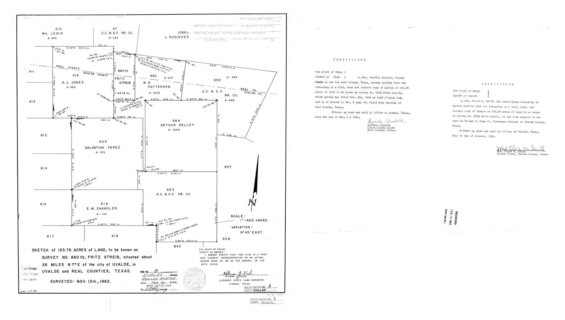 8093, Uvalde County Rolled Sketch 8, General Map Collection