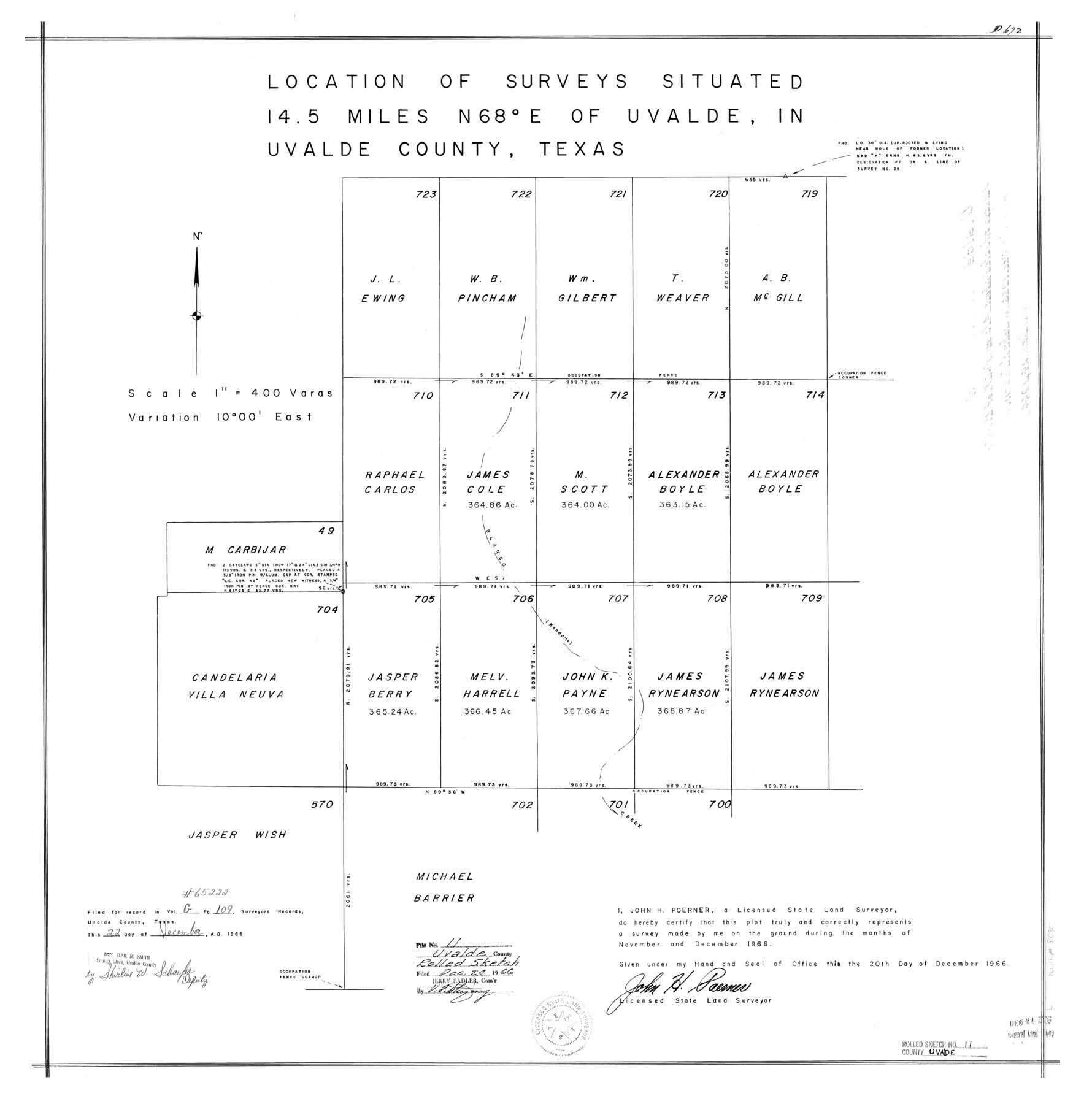 8096, Uvalde County Rolled Sketch 11, General Map Collection
