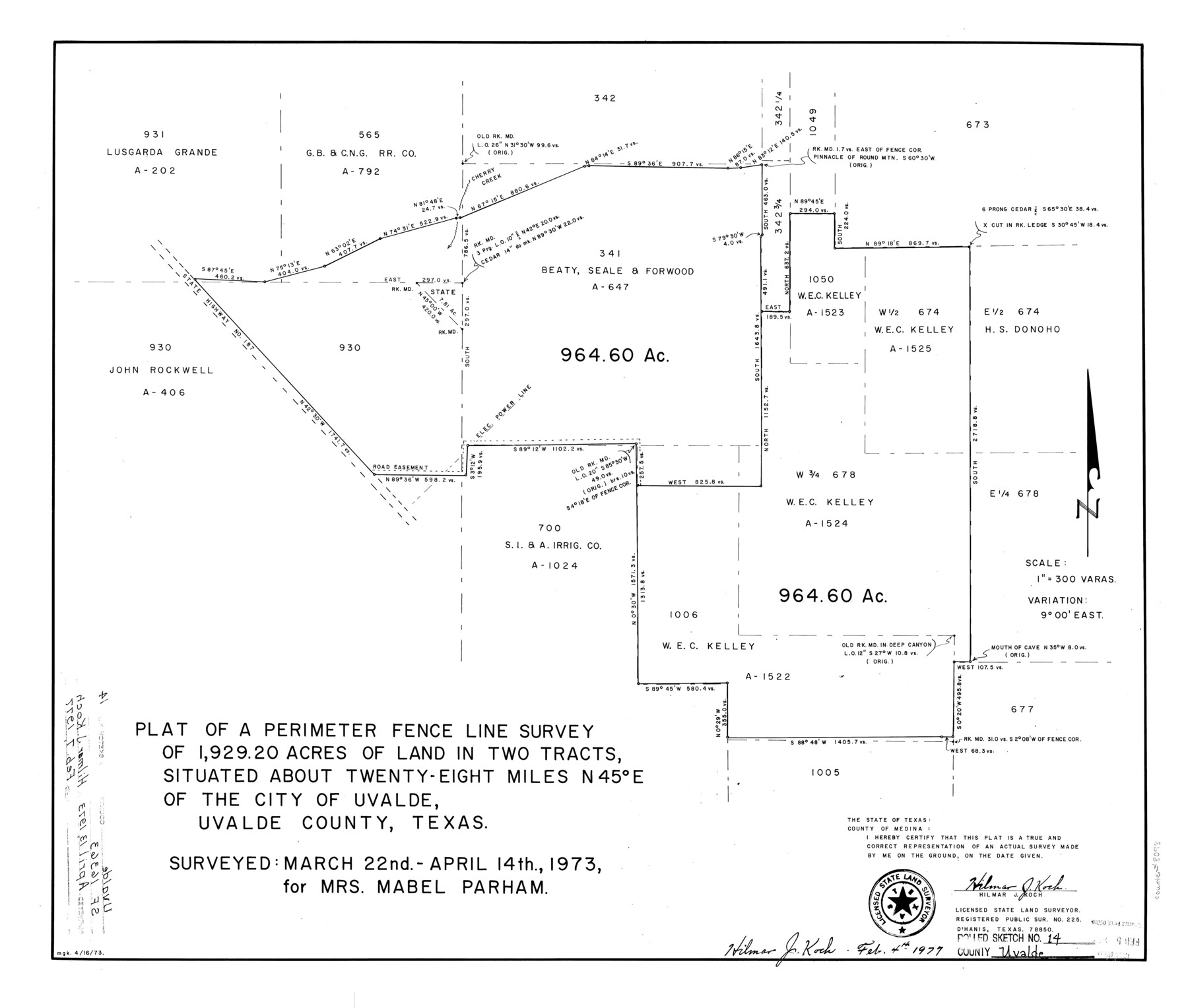 8098, Uvalde County Rolled Sketch 14, General Map Collection