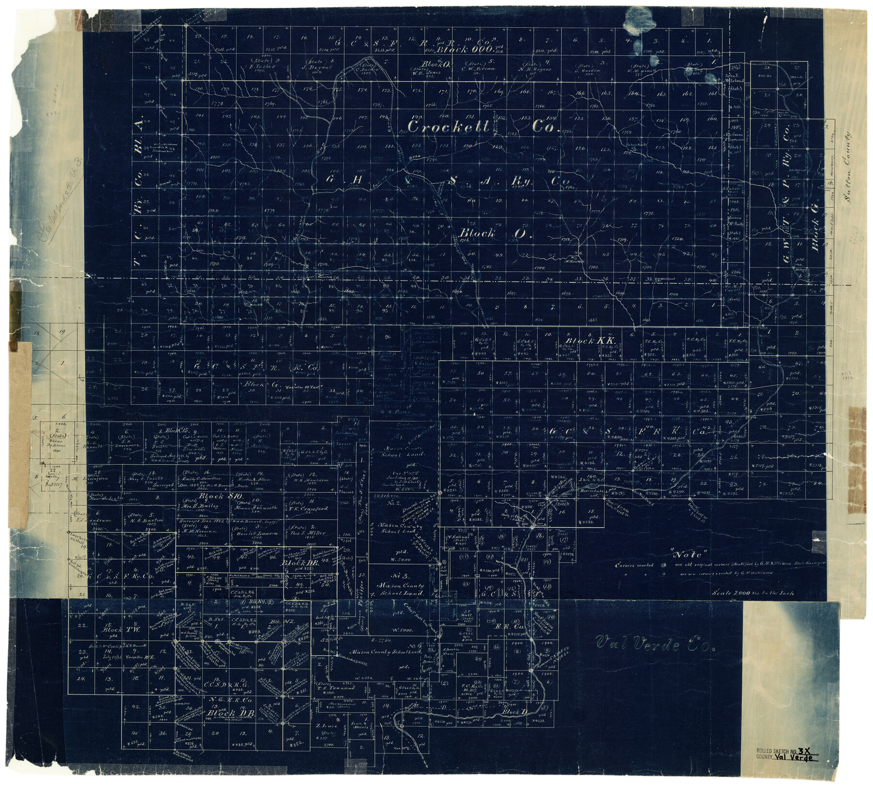 8107, Val Verde County Rolled Sketch 3X, General Map Collection
