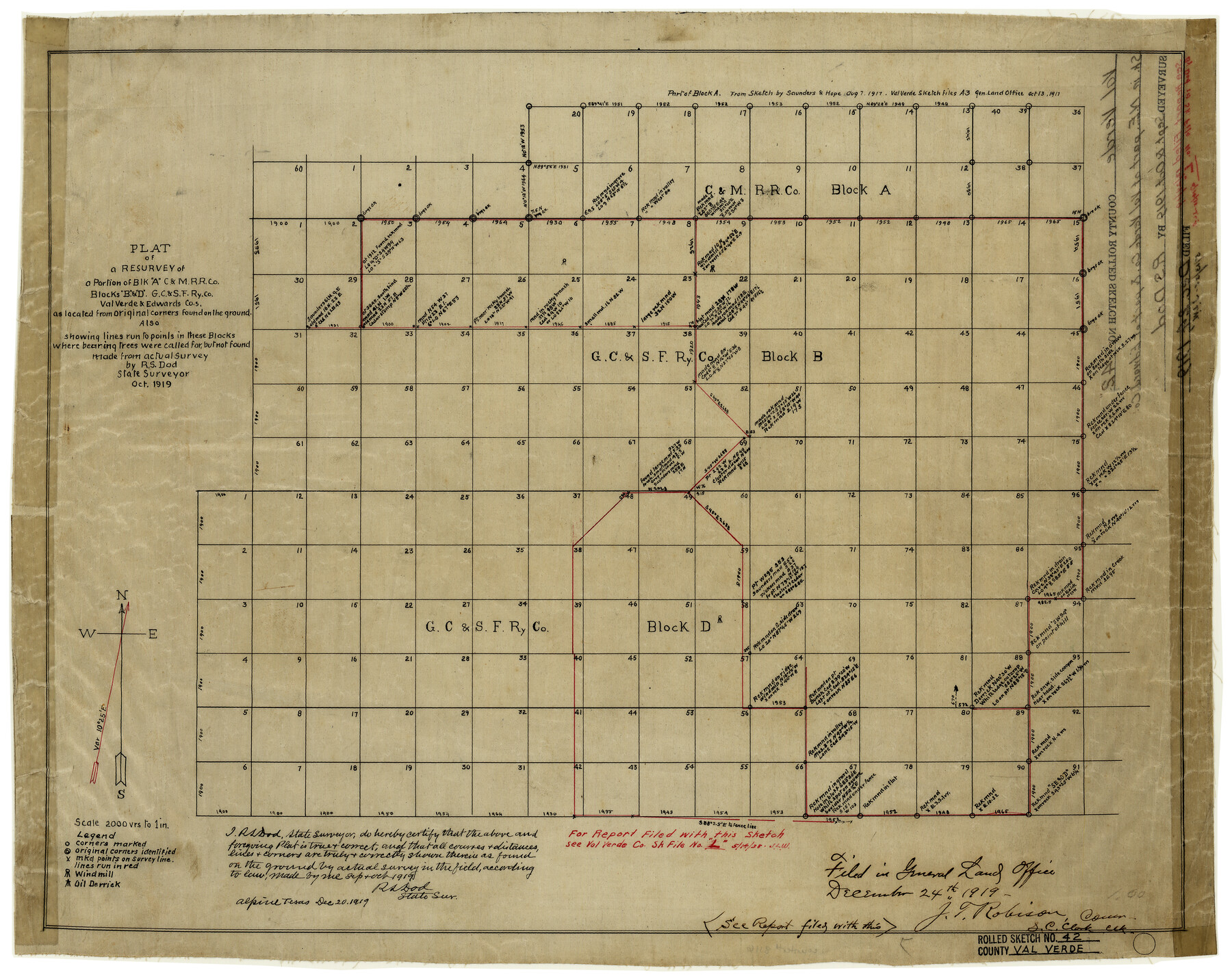 8116, Val Verde County Rolled Sketch 42, General Map Collection
