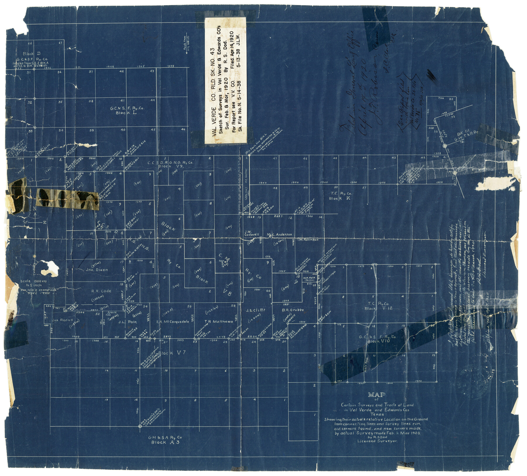 8117, Val Verde County Rolled Sketch 43, General Map Collection
