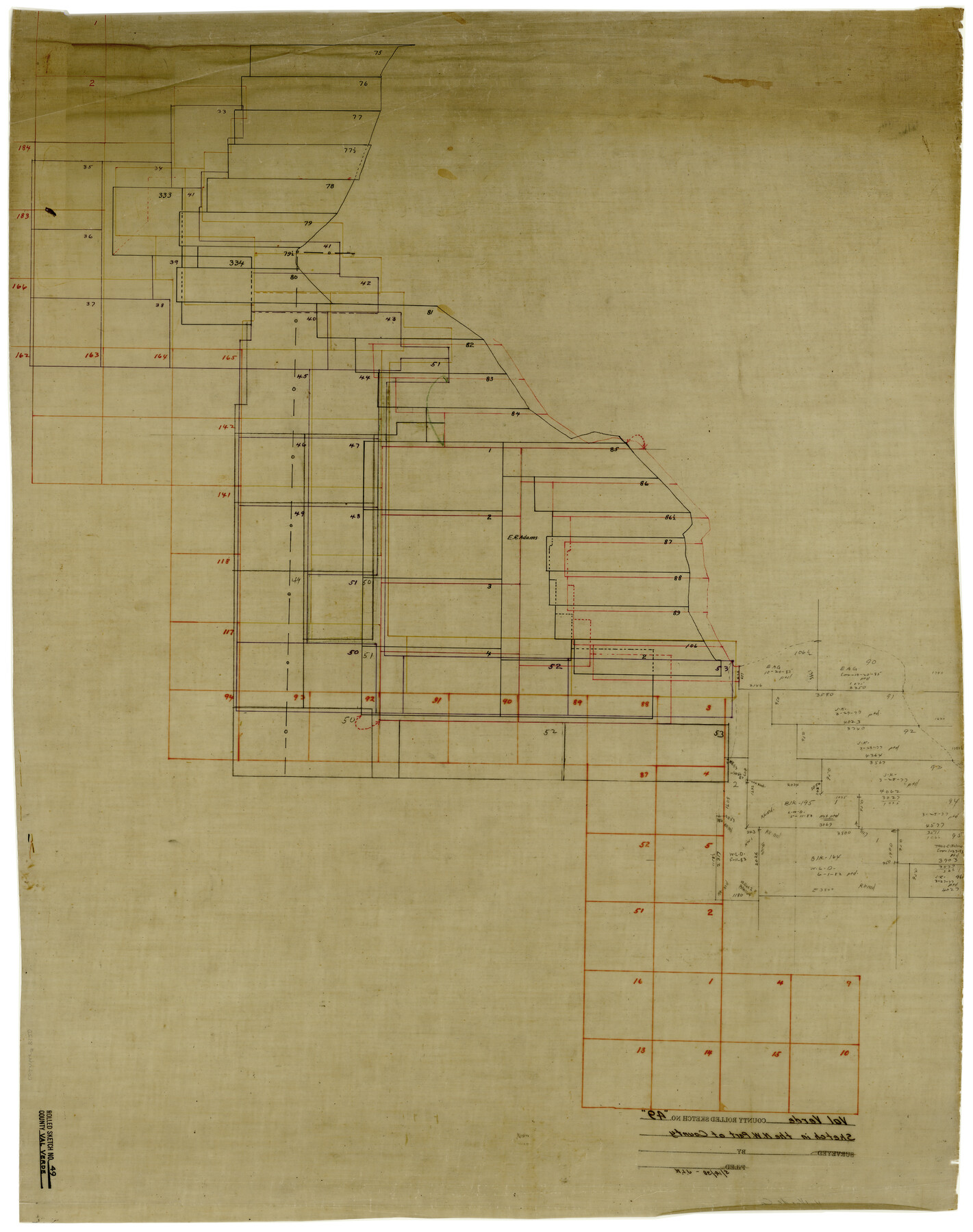 8120, Val Verde County Rolled Sketch 49, General Map Collection
