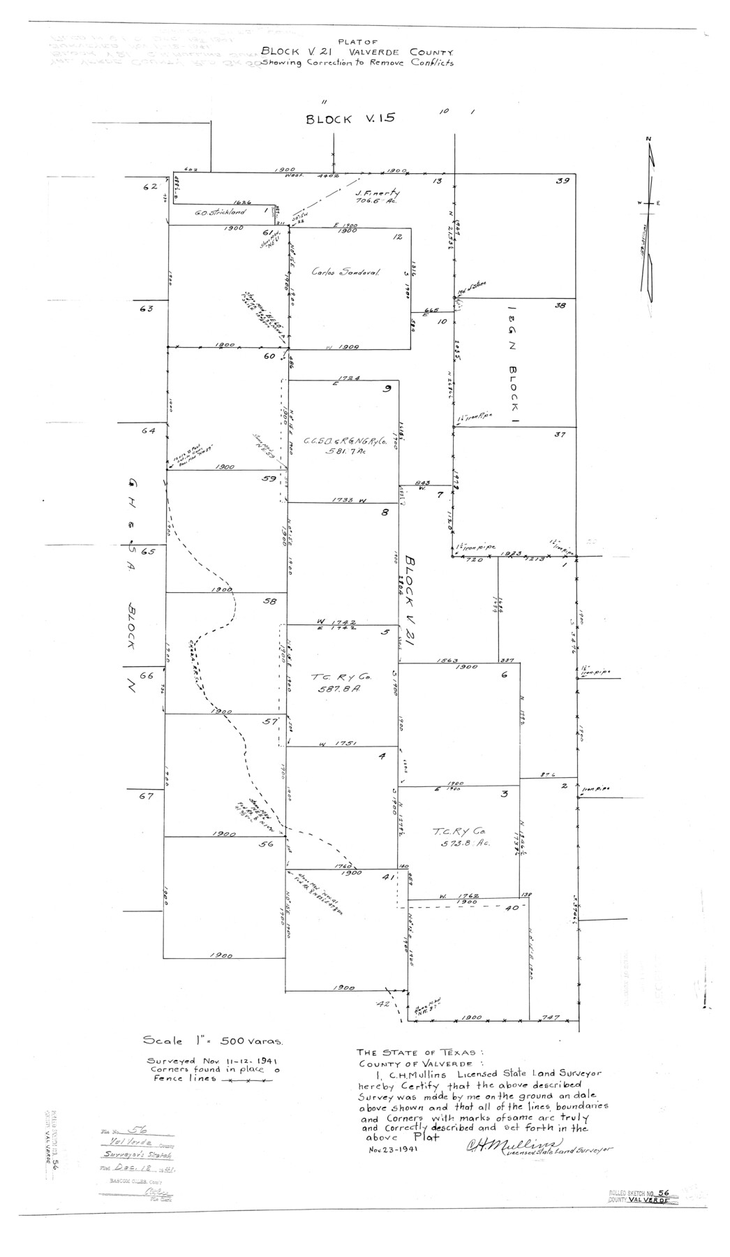 8125, Val Verde County Rolled Sketch 56, General Map Collection