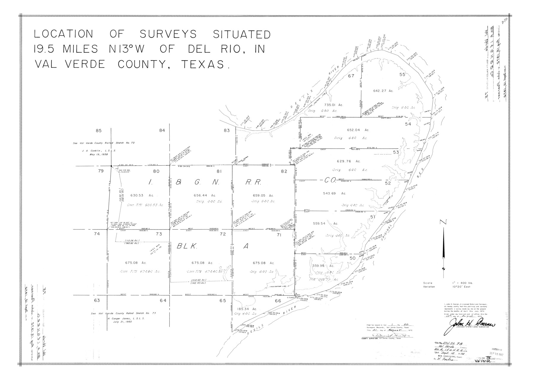 8138, Val Verde County Rolled Sketch 75, General Map Collection