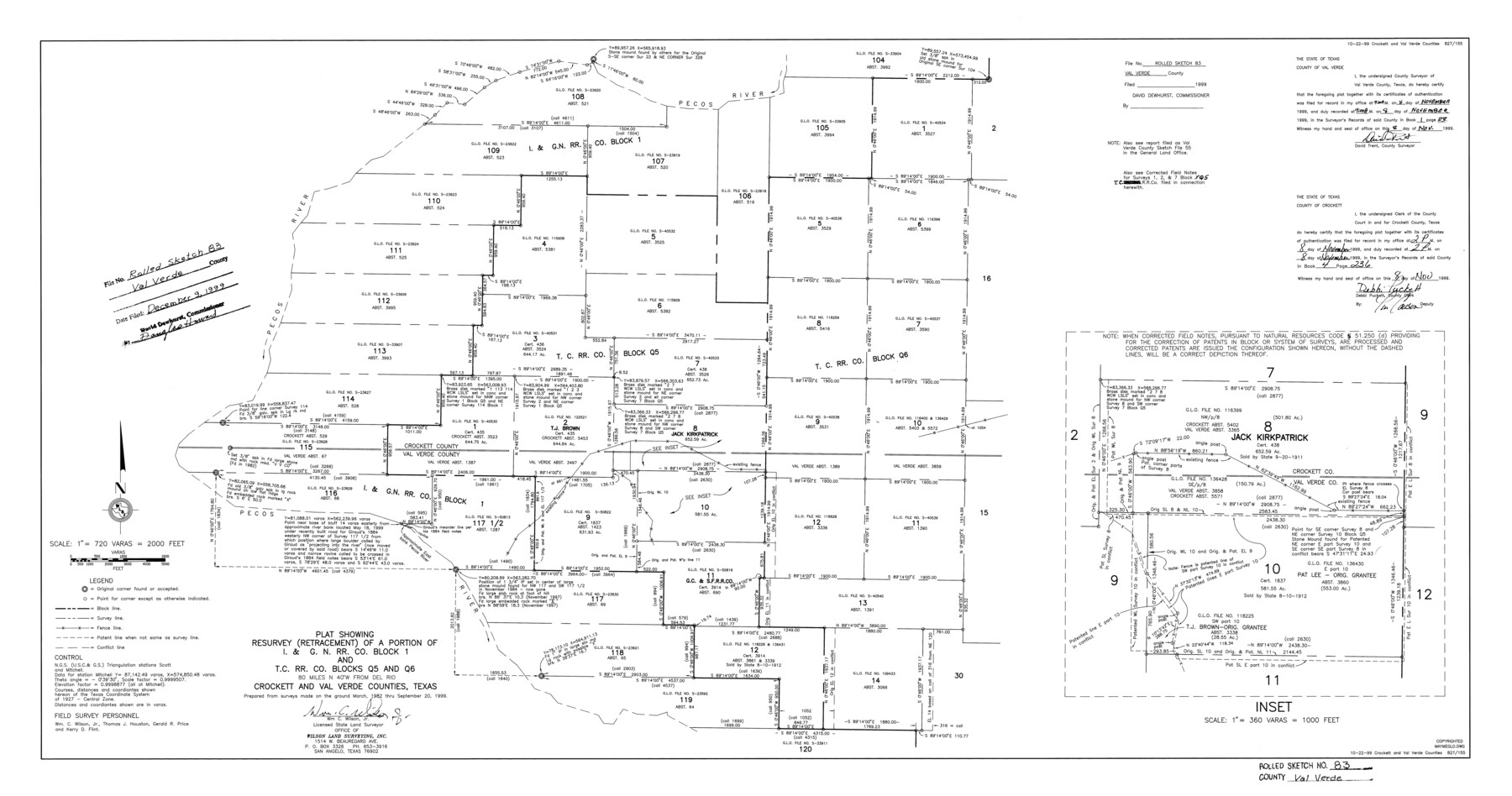 8143, Val Verde County Rolled Sketch 83, General Map Collection