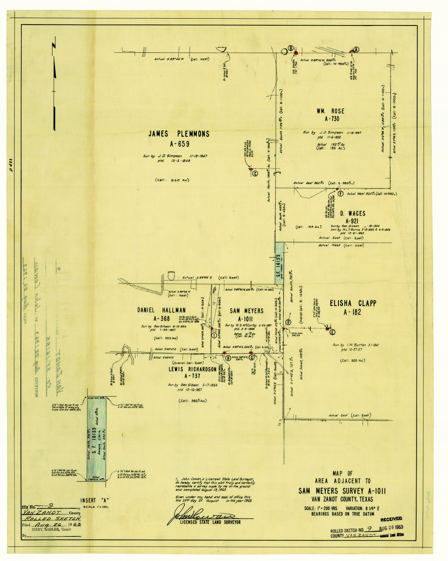 8149, Van Zandt County Rolled Sketch 9, General Map Collection