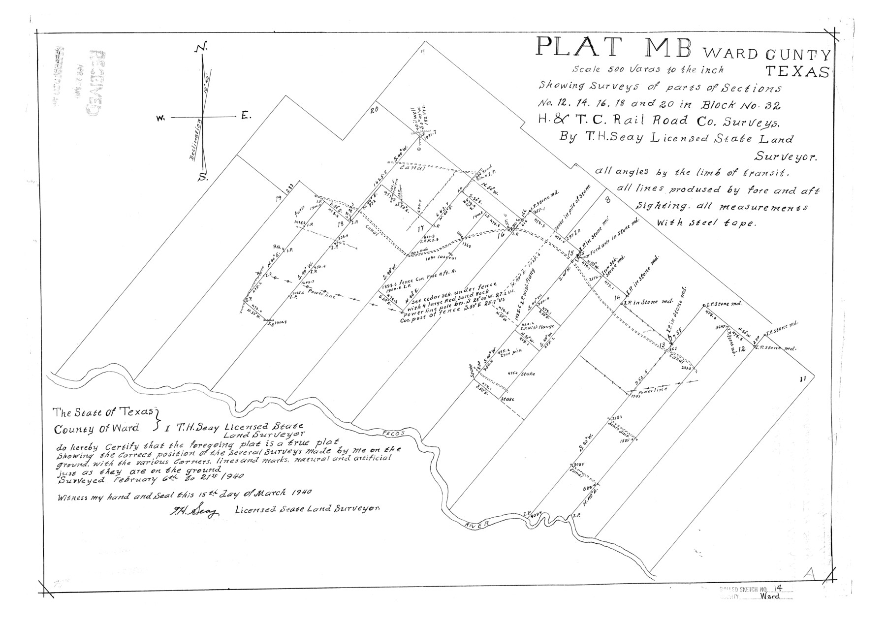 8157, Ward County Rolled Sketch 14, General Map Collection