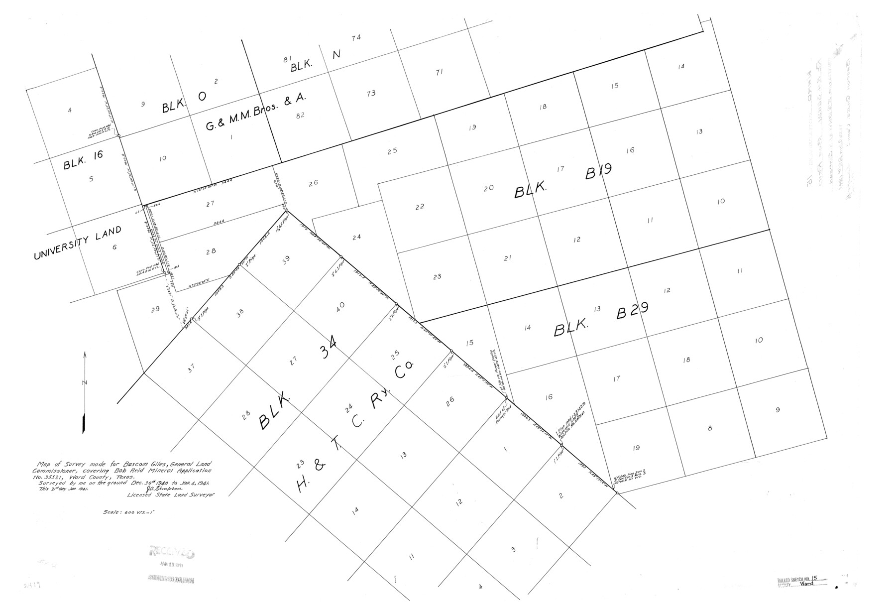 8158, Ward County Rolled Sketch 15, General Map Collection