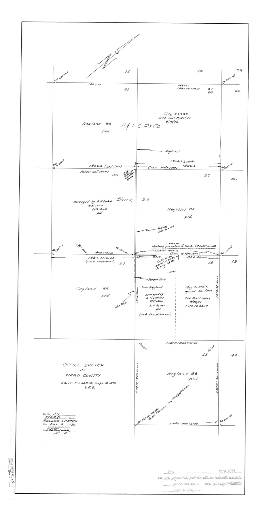 8165, Ward County Rolled Sketch 25, General Map Collection