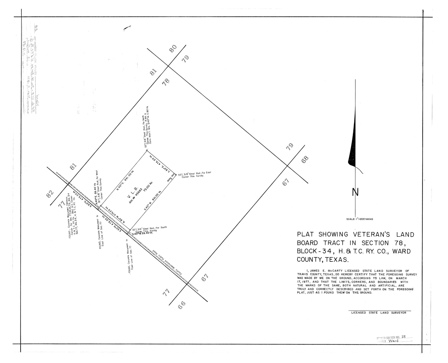 8167, Ward County Rolled Sketch 28, General Map Collection